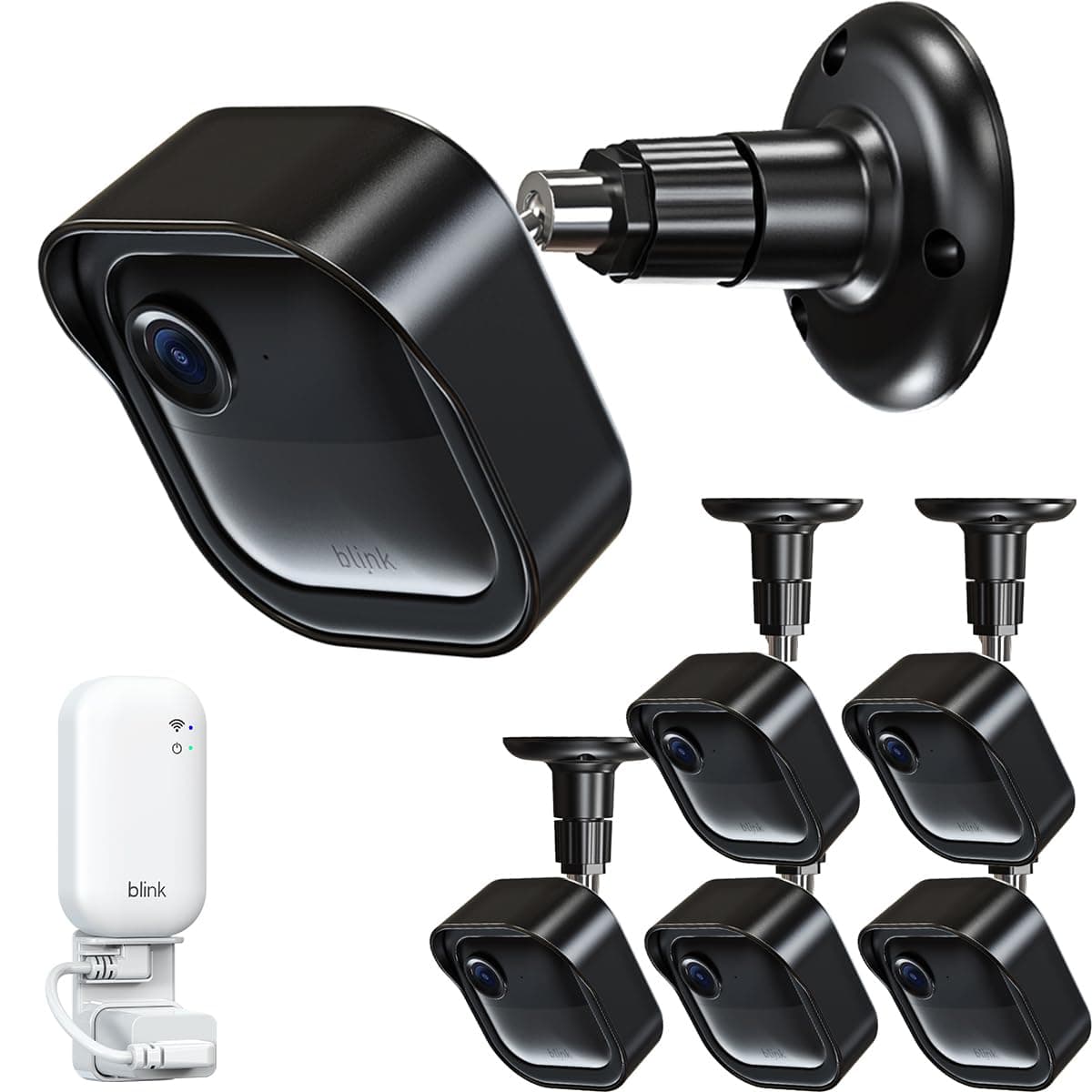 All-New Blink Outdoor Camera Wall Mount, 360° Adjustable Mount and Weather Proof Protective Housing with Blink Sync Module Outlet Mount for Blink Outdoor 4/2K+/3rd Gen Camera System (Black, 5 Pack)