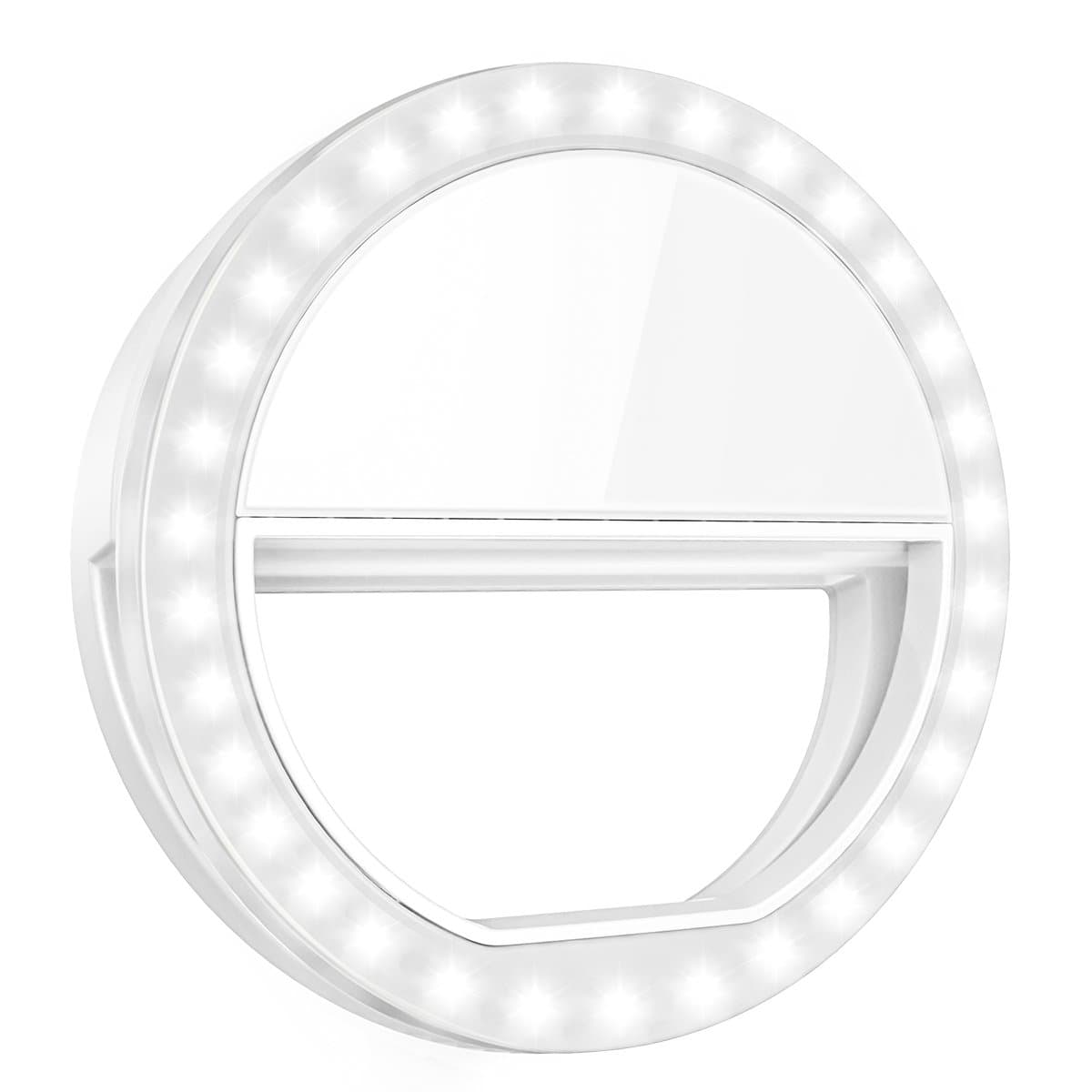 (Upgraded Version) Selfie Ring Light, Rechargeable Clip-on Selfie Fill Light, with 33LEDs Cell Phone Camera Photography Video Lighting for iPhone, Samsung, Android Smartphones