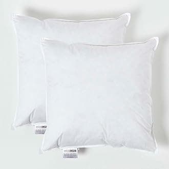 HOMESCAPES 2 Pack Luxury Duck Feather Cushion Inserts 45cm x 45cm (18 x 18”) Perfect Bounce Back and Down-Proof Cover Generously Filled Inner Pads Filler, Hypoallergenic RDS Certified Machine Washable
