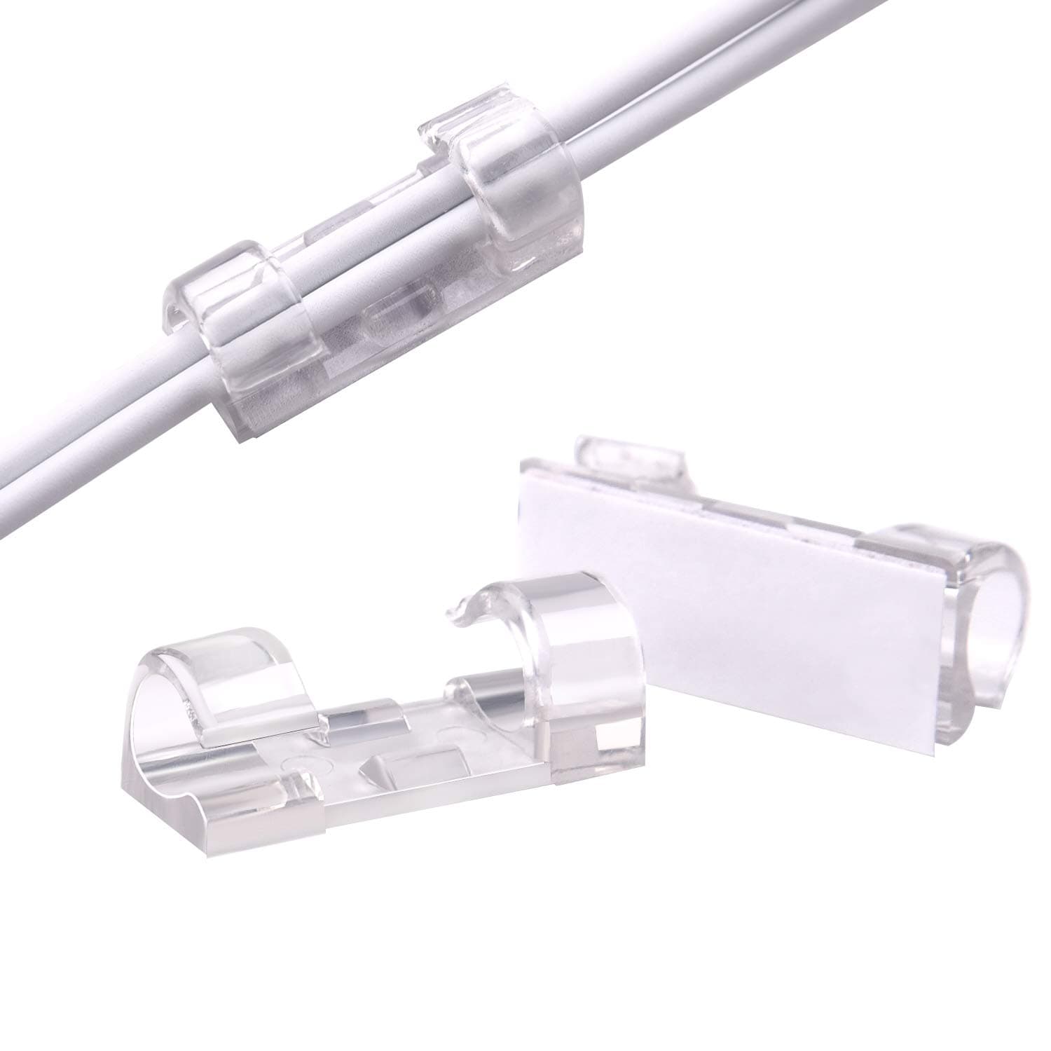 TUPARKA 40 Pack Self Adhesive Cable Clips Cable Organizer For Car, Home and Office