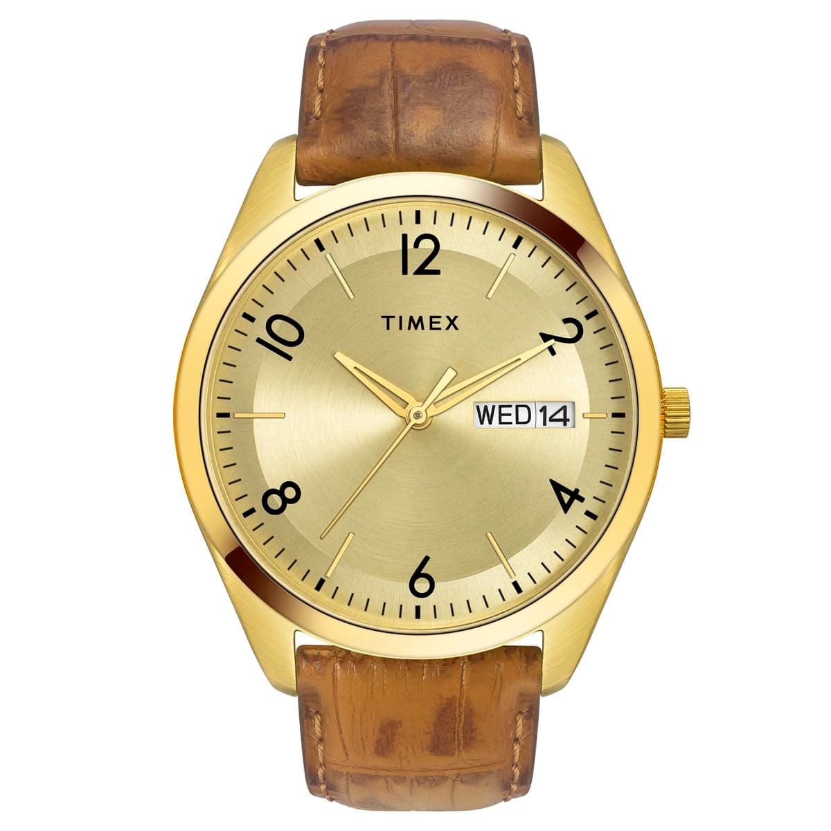 TIMEX Classics Analog Watch for Men with Round Dial & Water Resistant Man's Wrist Watches, Champagne, Onesize, Modern