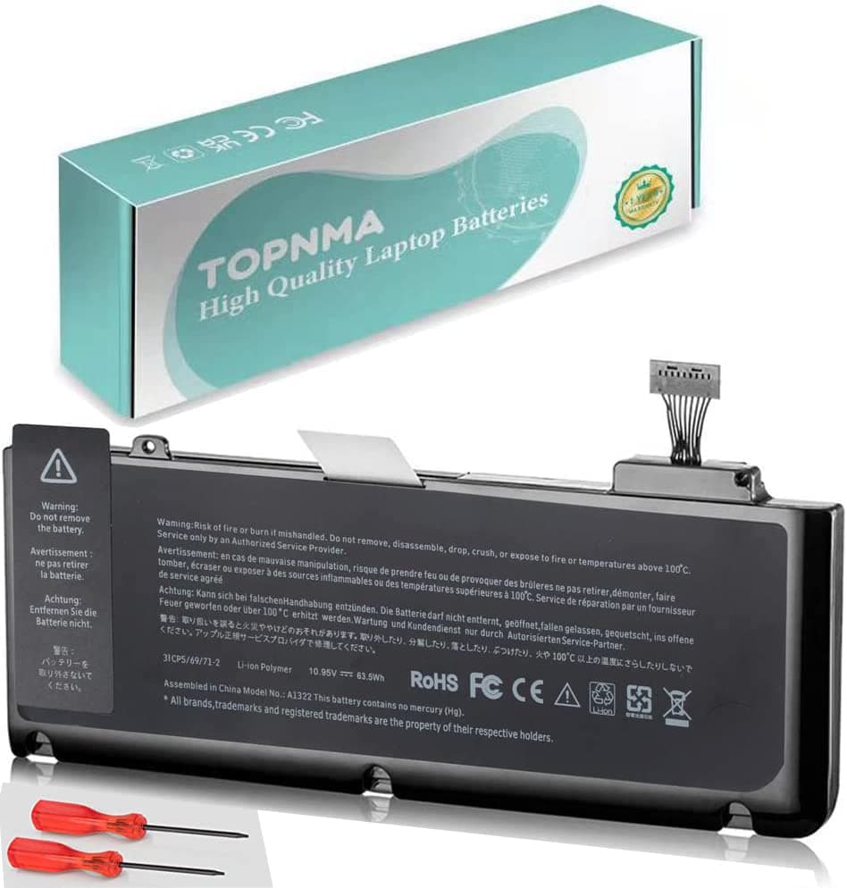 A1278 A1322 Battery Replacement, for MacBook Pro 13 inch Mid 2012 2010 2009 Early 2011 Late 2011 Version 1[10.95V/63.5W]