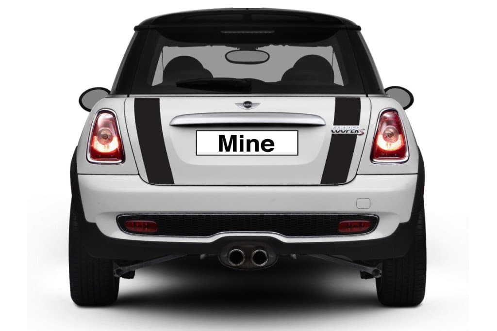 gs00263 Gloss Black Boot Trunk Lid Stripes for MINI Cooper and S R56 (2007-2013)