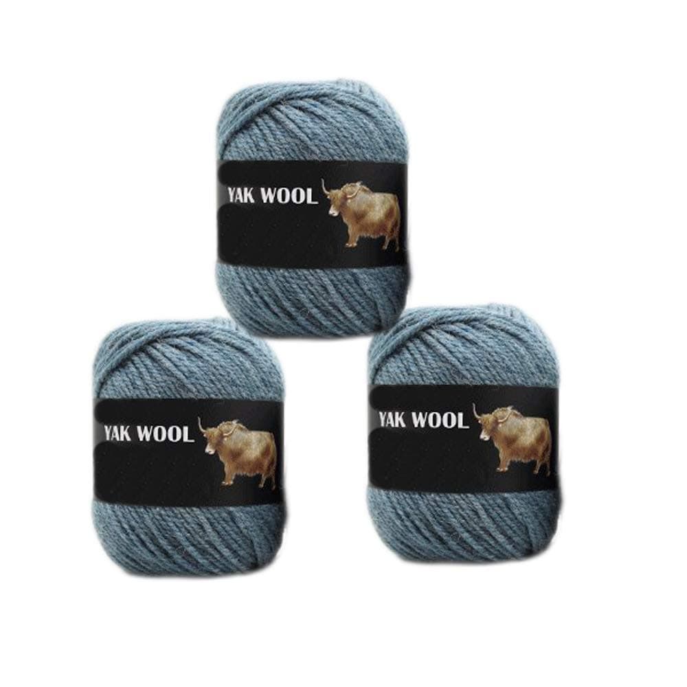3 Balls Thick Yak Wool Yarn, Soft Cashmere Thread Knitting Worsted Blended Crochet Yarn for DIY Sweater Scarf Gloves 300g (Deep Blue)