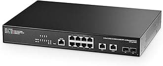 Binardat 12 Port 10G Web Managed Switch, 8x2.5G, 2x10G RJ-45 Ethernet Ports, 2x10G SFP+ Port, 1 Console Port, Metal Multi-Gigabit Desktop/Rackmount L3 Network Switch