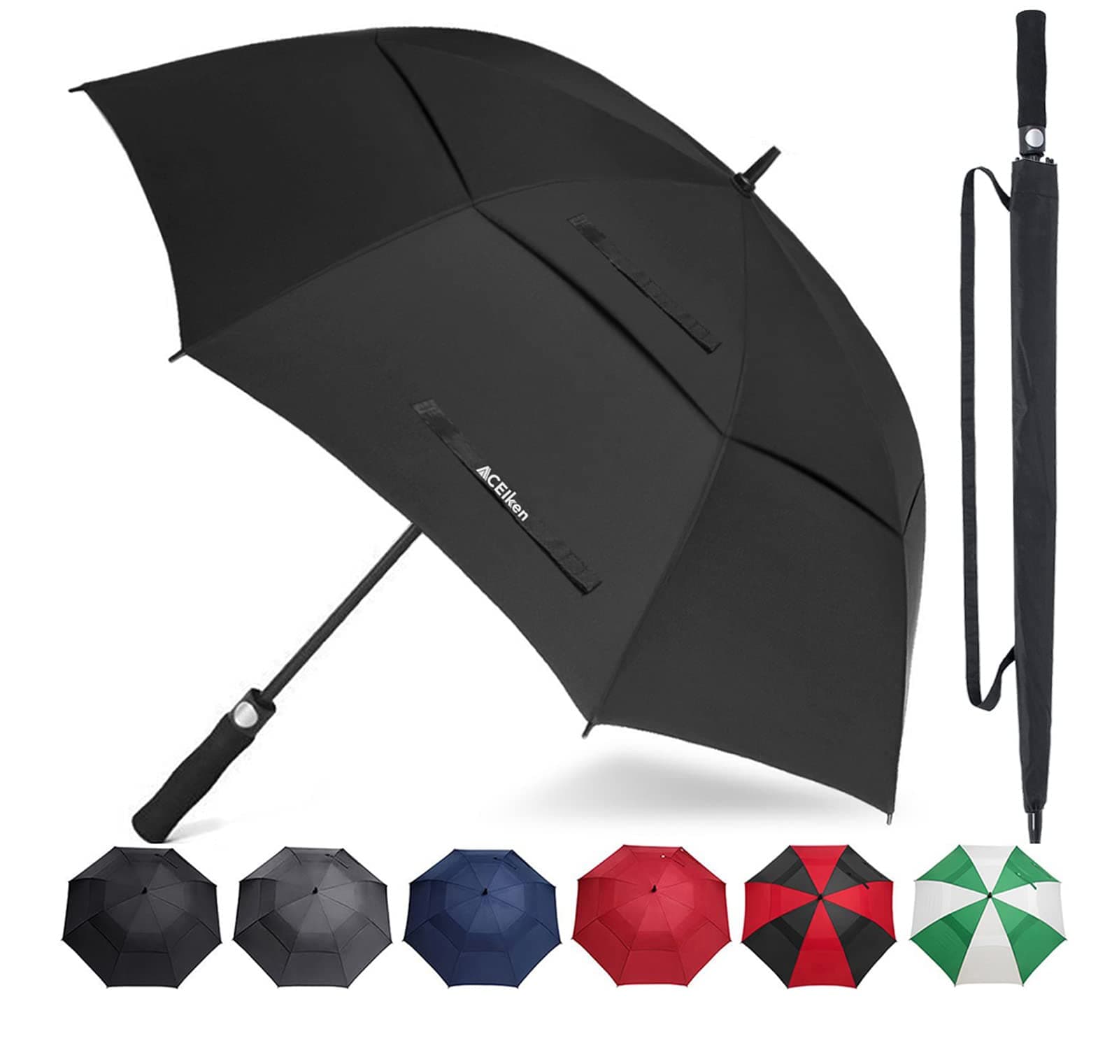 Golf Umbrella Windproof Large 62/68 Inch, Double Canopy Vented, Automatic Open, Extra Large Oversized,Sun Protection Ultra Rain & Wind Resistant Stick Umbrellas