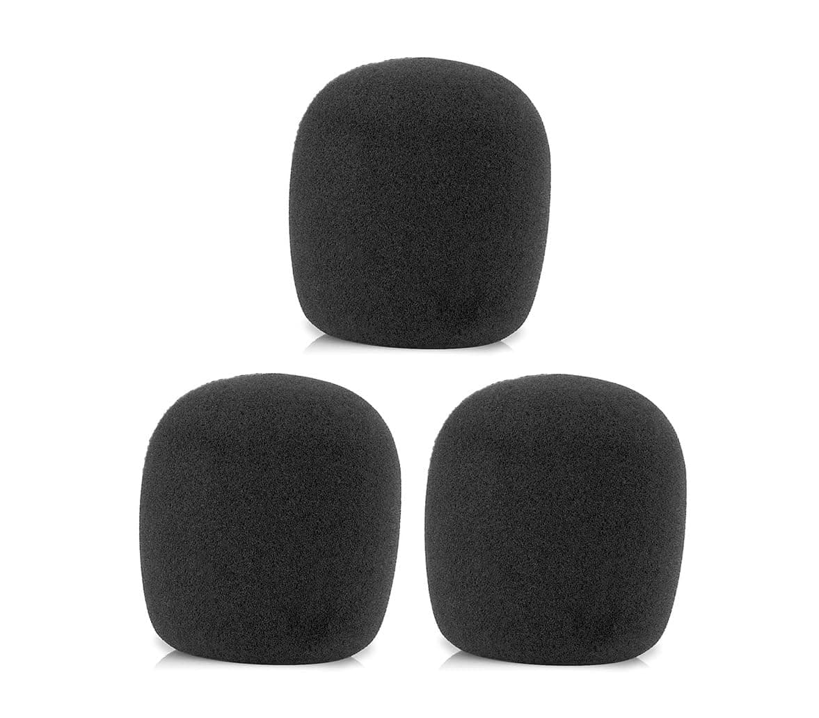 Generic SM58 Windscreen, Mic Foam Replacement for Shure SM58 SM48 Vocal Microphone Pop Filter, Black Noise-cancellation Windsock Cover 3-pack, HM-1001