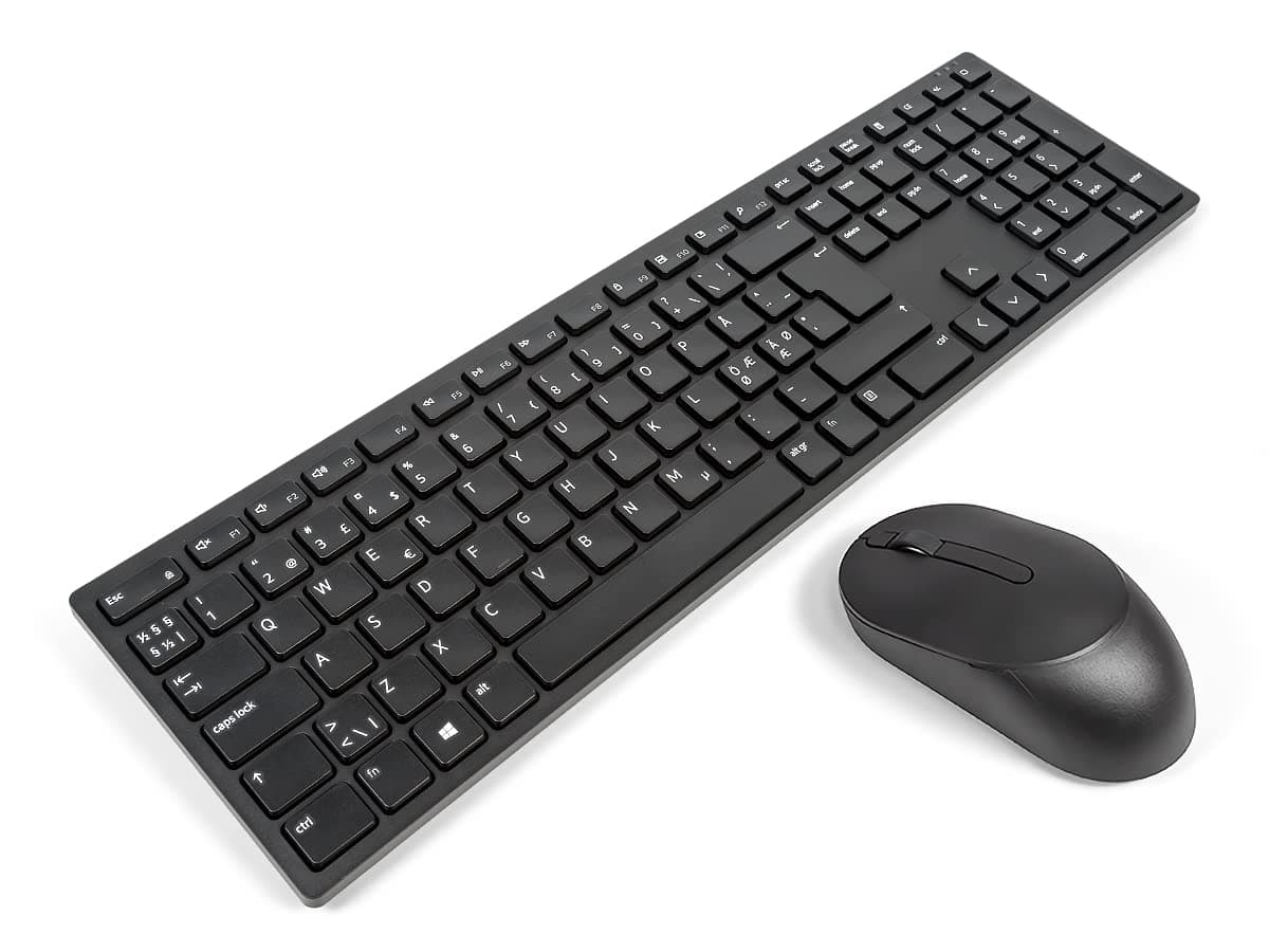 DellKM5221W NORDIC Pro Wireless Keyboard & Mouse Combo Bundle