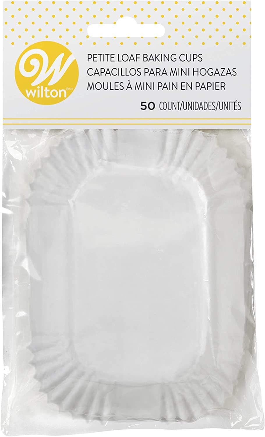 Wilton Petite Loaf Baking Cups - Mini Loaf Baking Cups with Microwave-Safe Paper Ideal for Any Treats and Holding Candy and Nuts, White