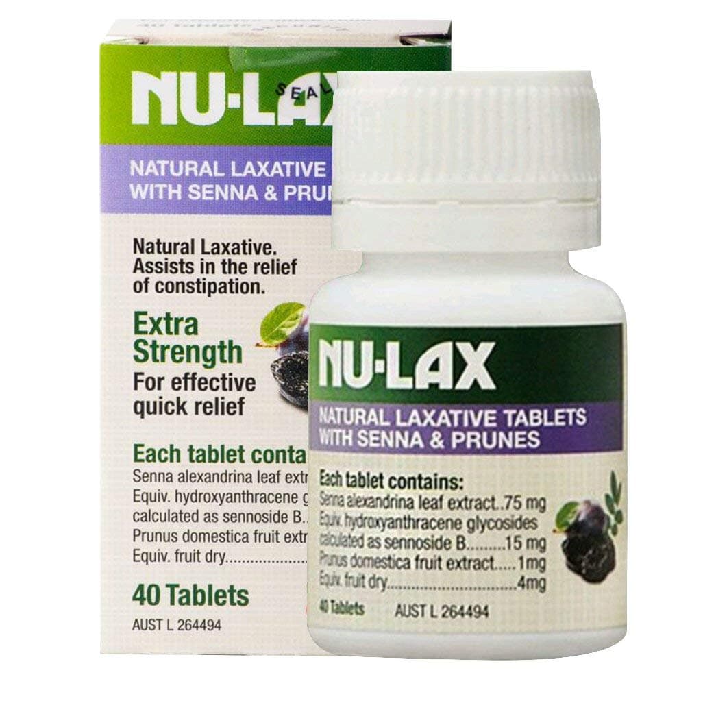 Nulax Natural Laxative Tablets with Senna and Prunes 40 Tablets