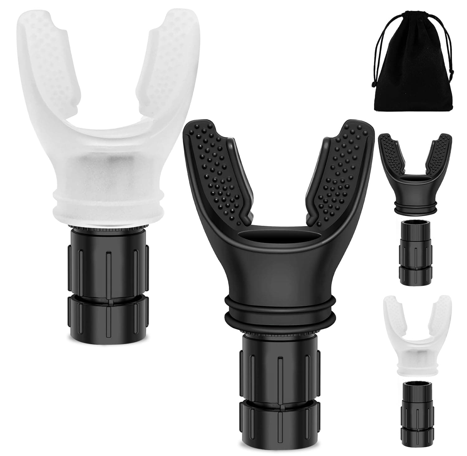 2PCS Portable Breathing Resistance Trainer, Compact Exercise Device with Easier Resistance Adjustment System, Muscle Trainer for Improve Strength & Endurance, Fitness Trainer for Sports, Black & White