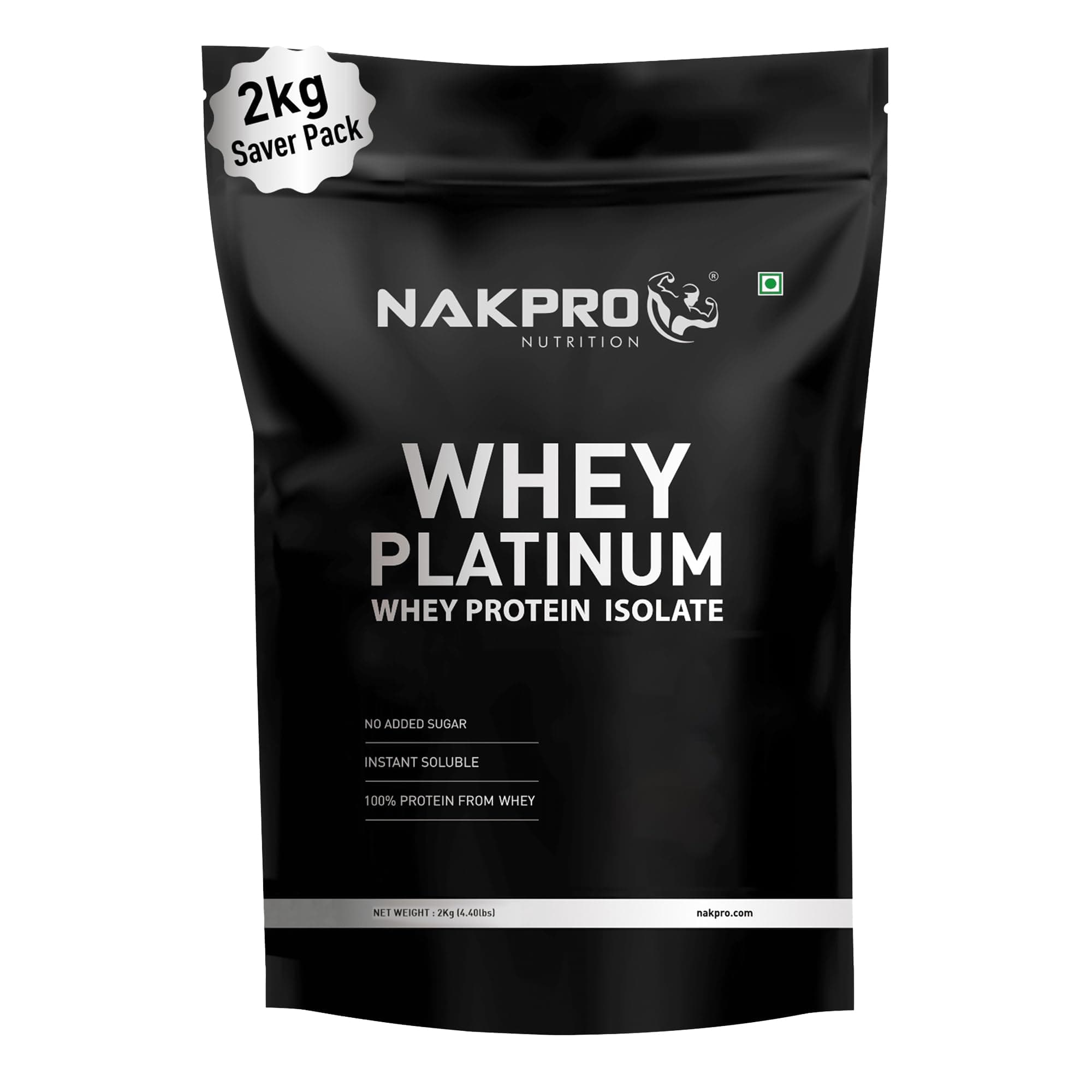 NAKPRO Platinum Whey Protein Isolate 2kg Mango | 28g Protein, 6.4g BCAA | Trustified Certified 100% Authentic Supplement Powder & No Adulteration | Low Carbs, Fast Absorbing Whey Protein Powder