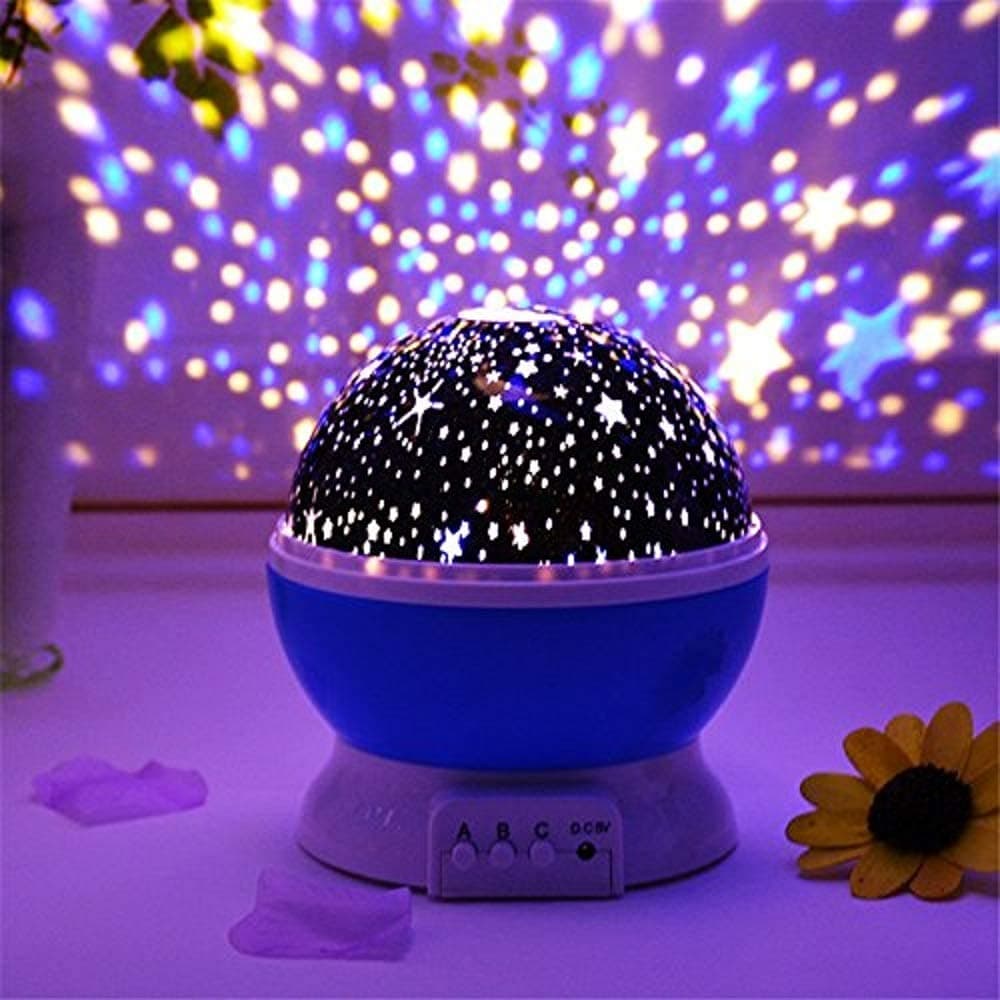 SNR Romantic Sky Star Master Night Projector Lamp with USB 9 Colour 4 LED Rotation Baby Sleep Lighting USB Lamp Led Projection for Diwali Decor,Kid's Room, Home Decor (Multicolour)