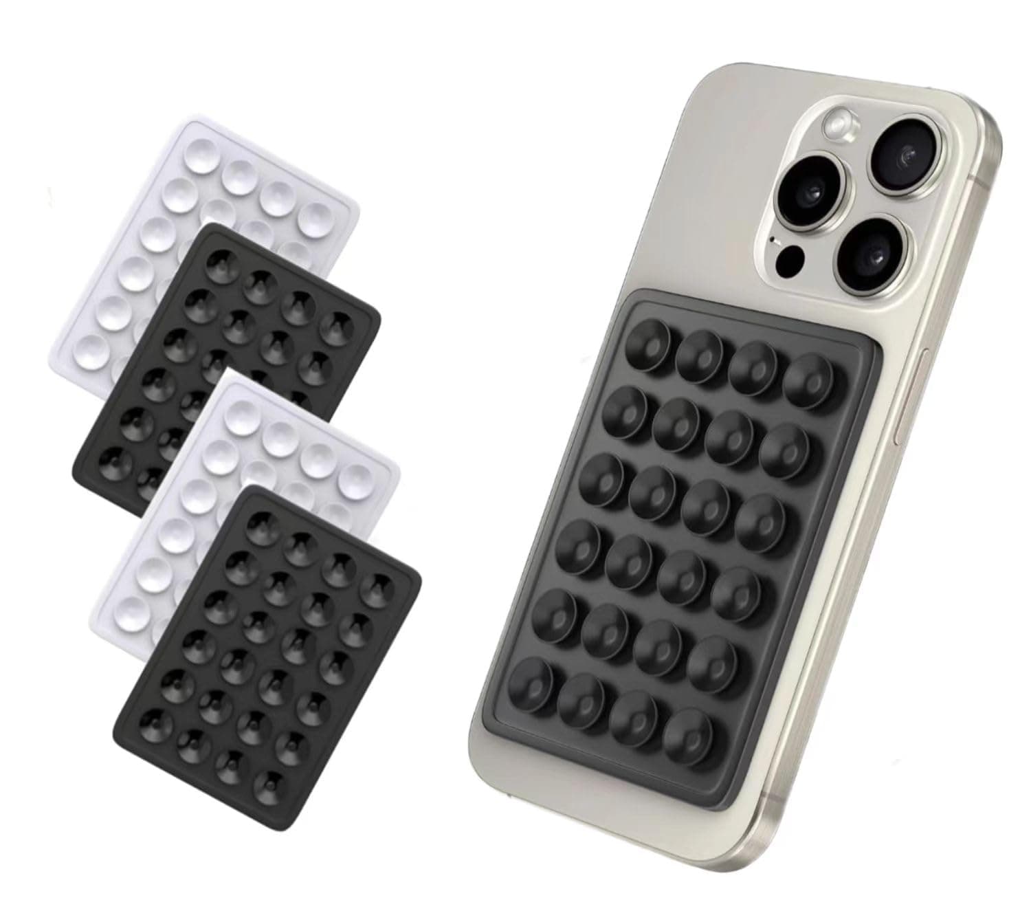 4 Pieces Thickened Model Silicone Suction Phone Case Holder, Mirror Shower Holder, Hands-Free Accessory for Bathroom, Home, Kitchen and More