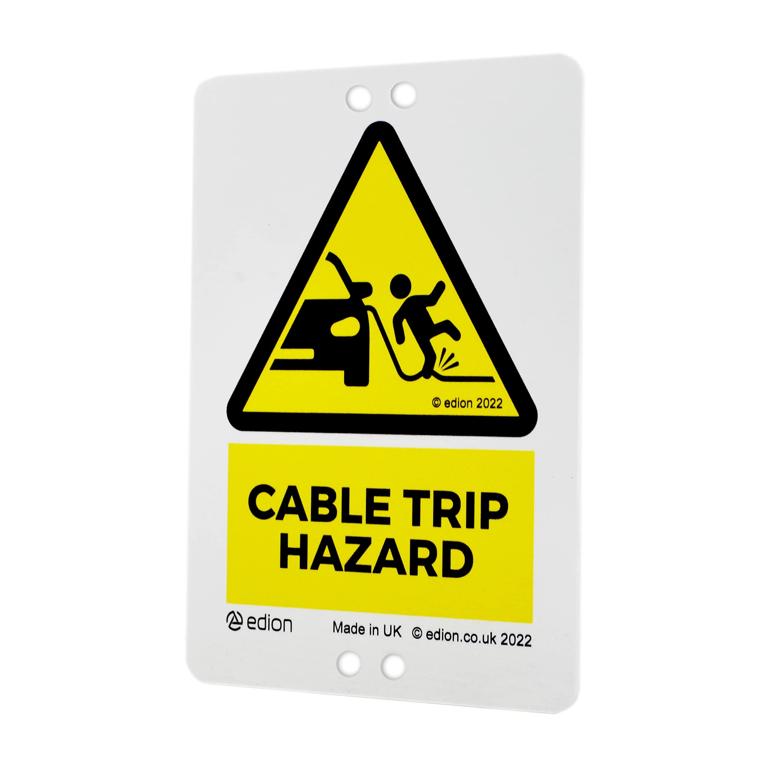 EV Charging Warning Sign – Attaches to EV Charging Cable – Pavement EV Cable Trip Hazard Warning for Electric Car Charger