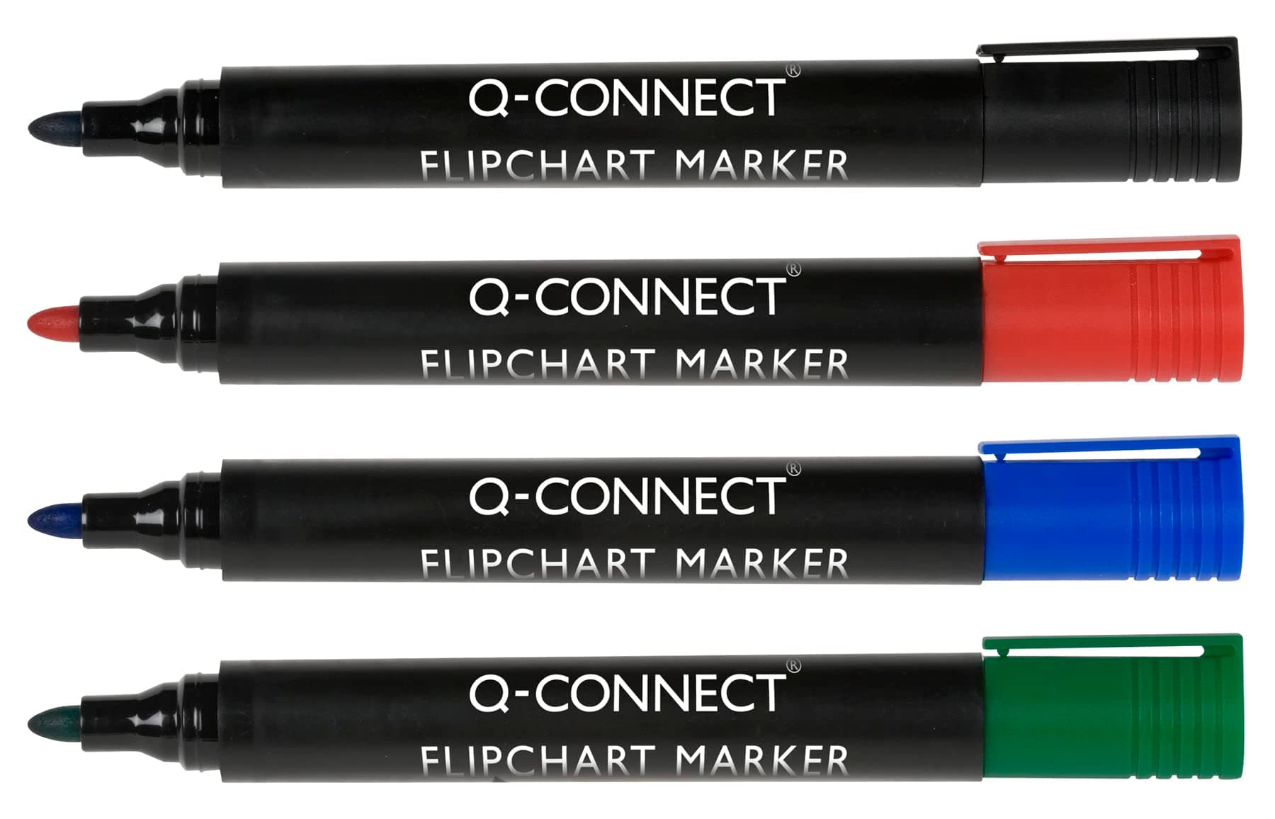 Q-Connect Flipchart Marker Pen Bullet Tip Assorted (Pack of 4)