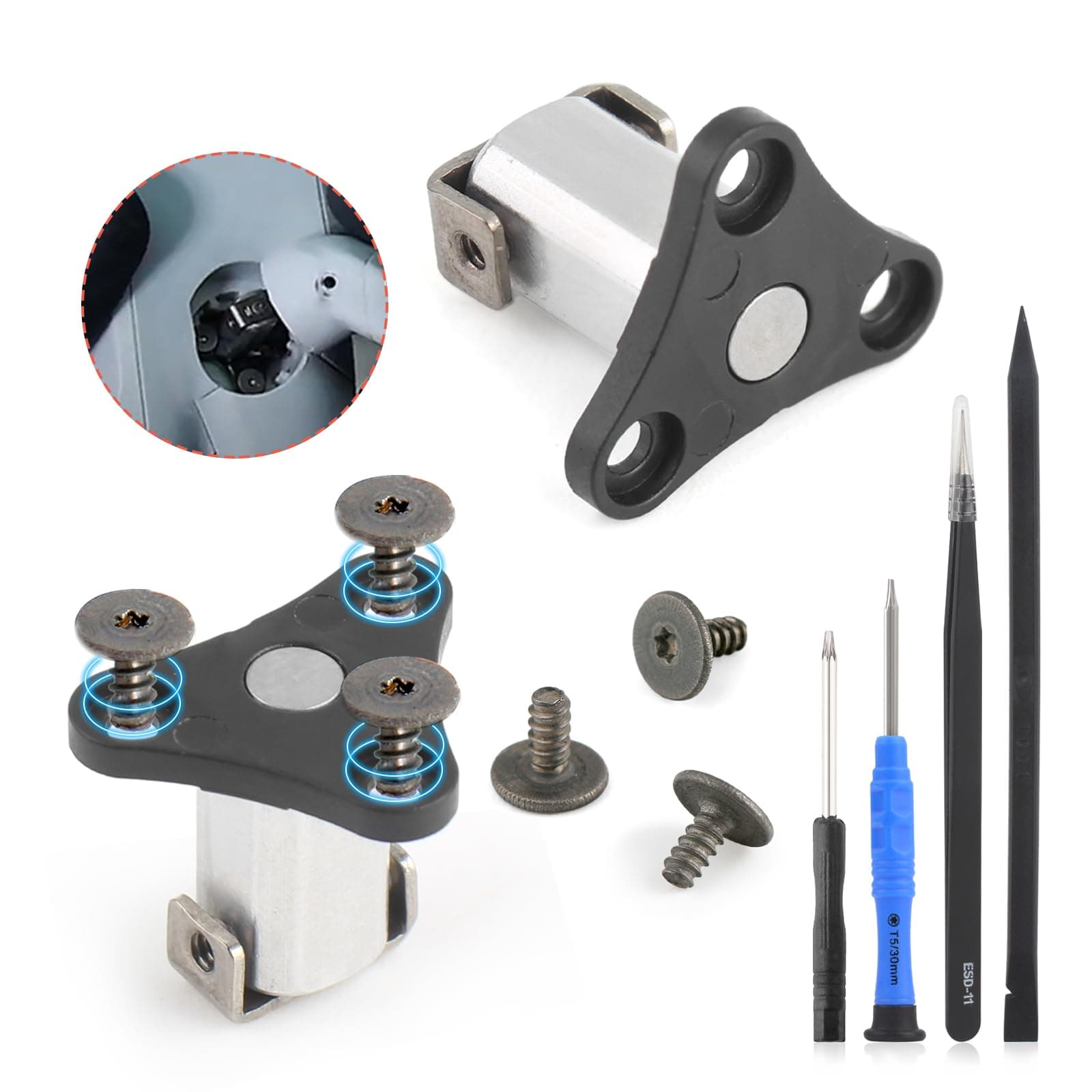 2Pcs Front Arm Axis Replacement for DJI Mini 4 Pro/Mini 3 Front Arm Shaft Screws Front Arm Hinges for DJI Mini 4 Pro Drone Accessories Parts with Repair Tools（6Pcs Arm Axis Screws）