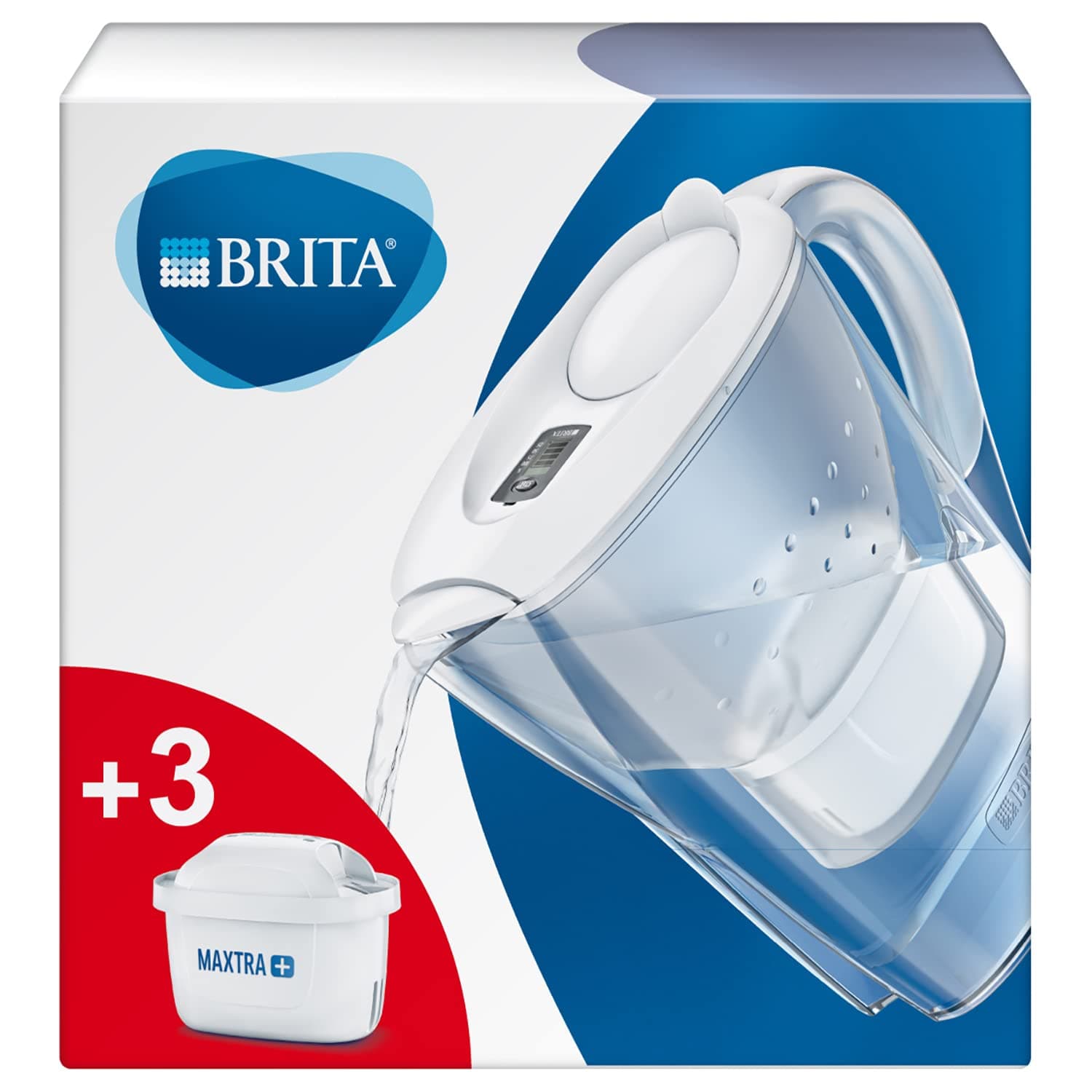 BRITA S0760 Marella Water Filter Jug Value Pack Maxtra+, White, 10.9 x 26.7 x 27.7 cm