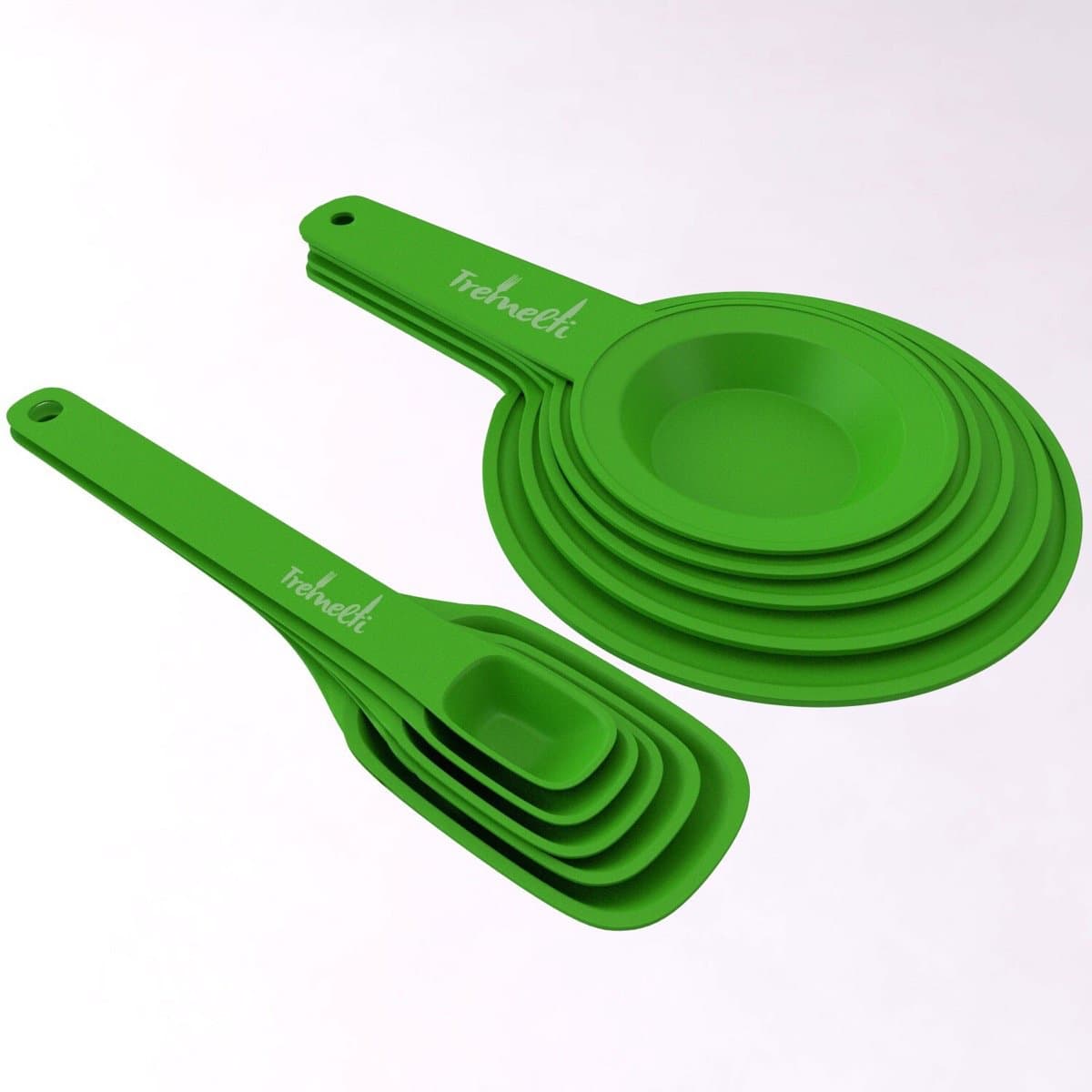 Tremelti Kitchen Essentials 11pc. Non-stick Measuring Cup and Spoon Set, 5 Cups, 6 Spoons - Green