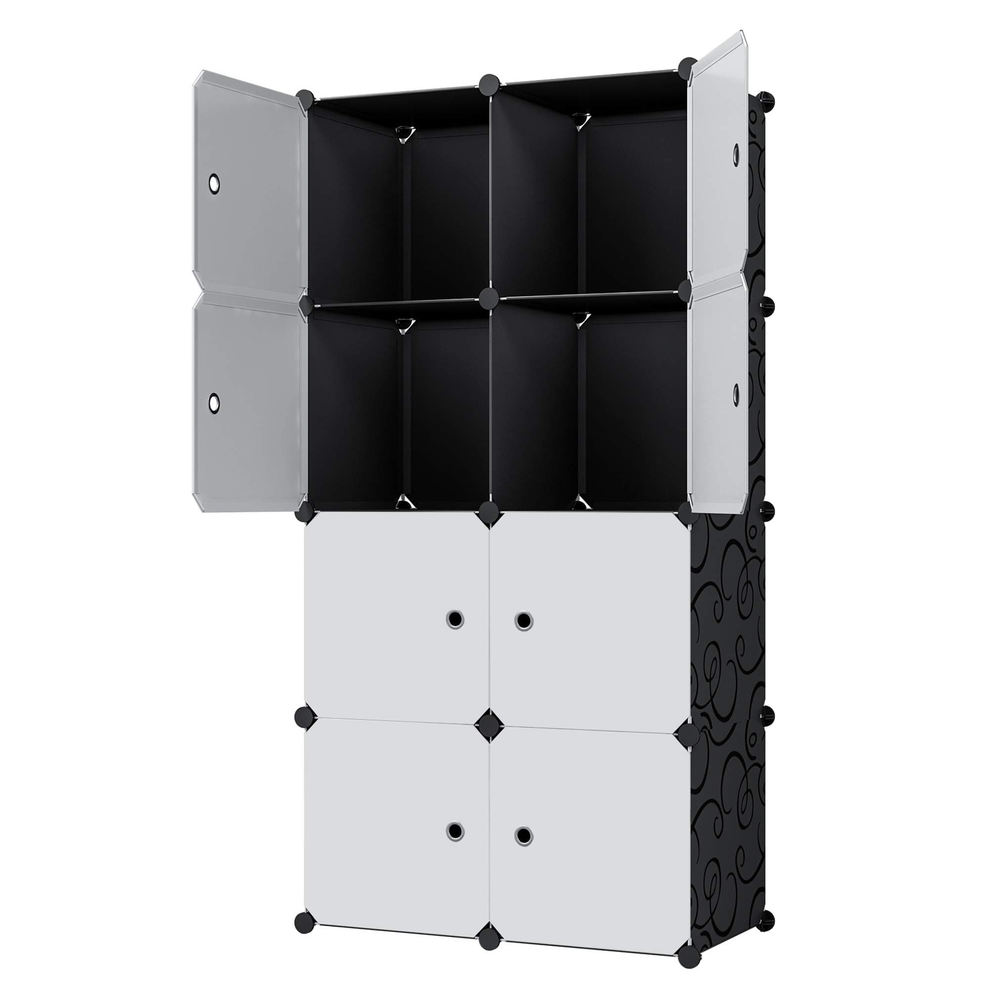 KOUSI Large Cube Storage - 14"x18" Depth Cube (8 Cubes) Cube Organizer Cube Storage Shelves Cubby Organizing Closet Storage Organizer Cabinet Shelving Bookshelf Shelves for Storage, Black