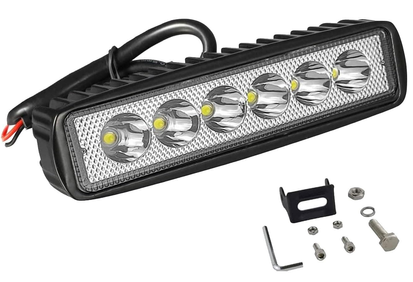 Willpower 1 Pcs LED Headlight, 6 Inch 18W Projector LED Bar 12v for Motorcycle Car Truck SUV Boat 4x4