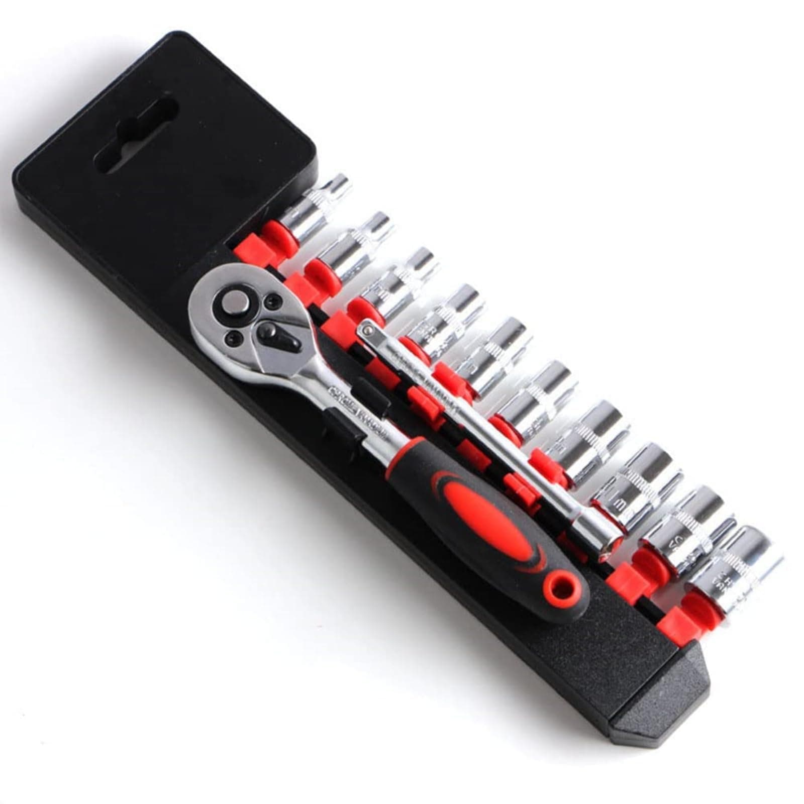 1/4" Ratchet Socket Wrench Set, Mechanic Tool Kit and Sockets Set, 4-13mm Socket Quick Release Ratchet Handles and Extensions, Suitable for Auto Repairing & Household (12 Pcs)