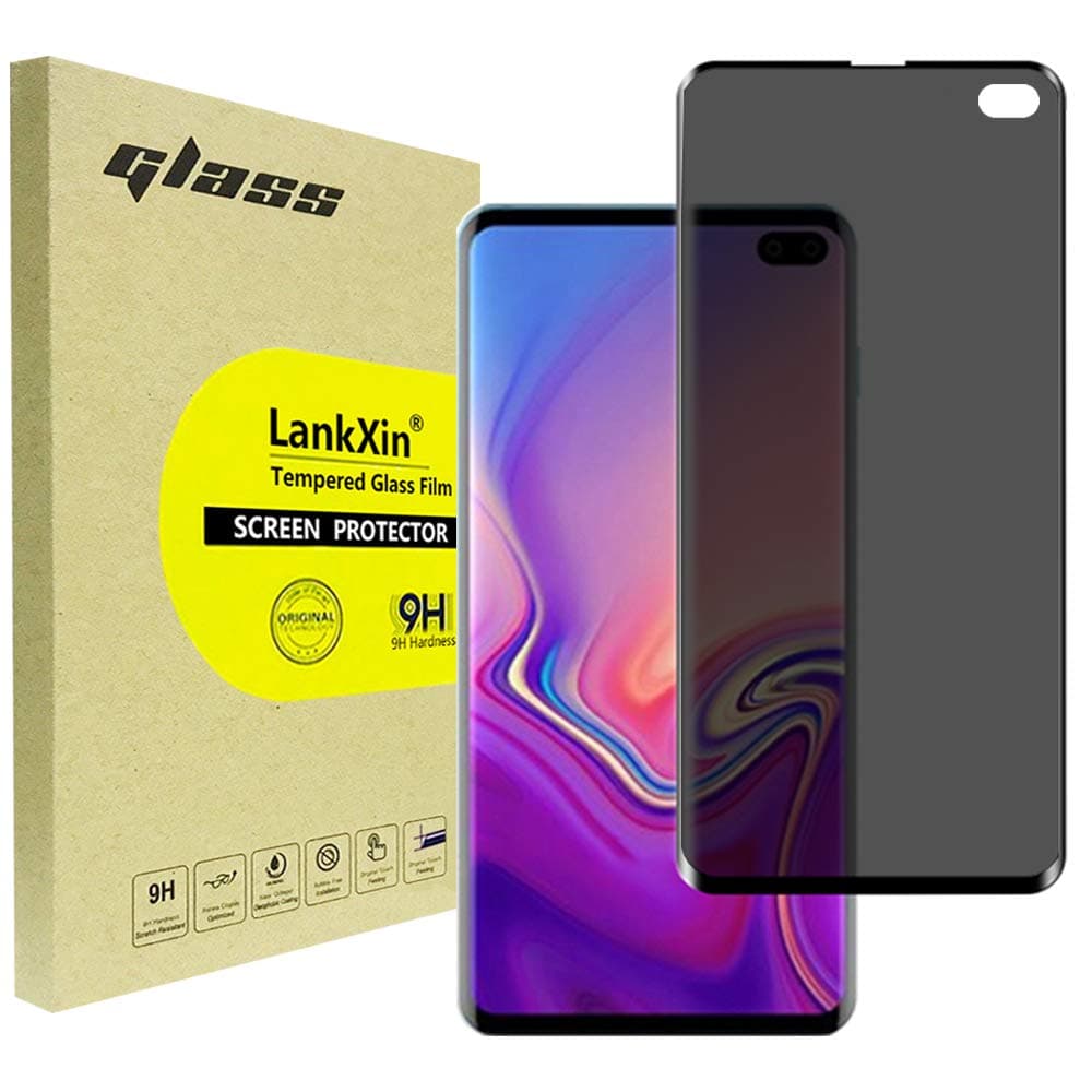 LankXin Galaxy S10 Plus Privacy Screen Protector,3D Curved Full Coverage Tempered Glass Anti-Spy Protector Film for Samsung Galaxy S10 Plus /S10+, [Case Friendly] [9H Hardness ]