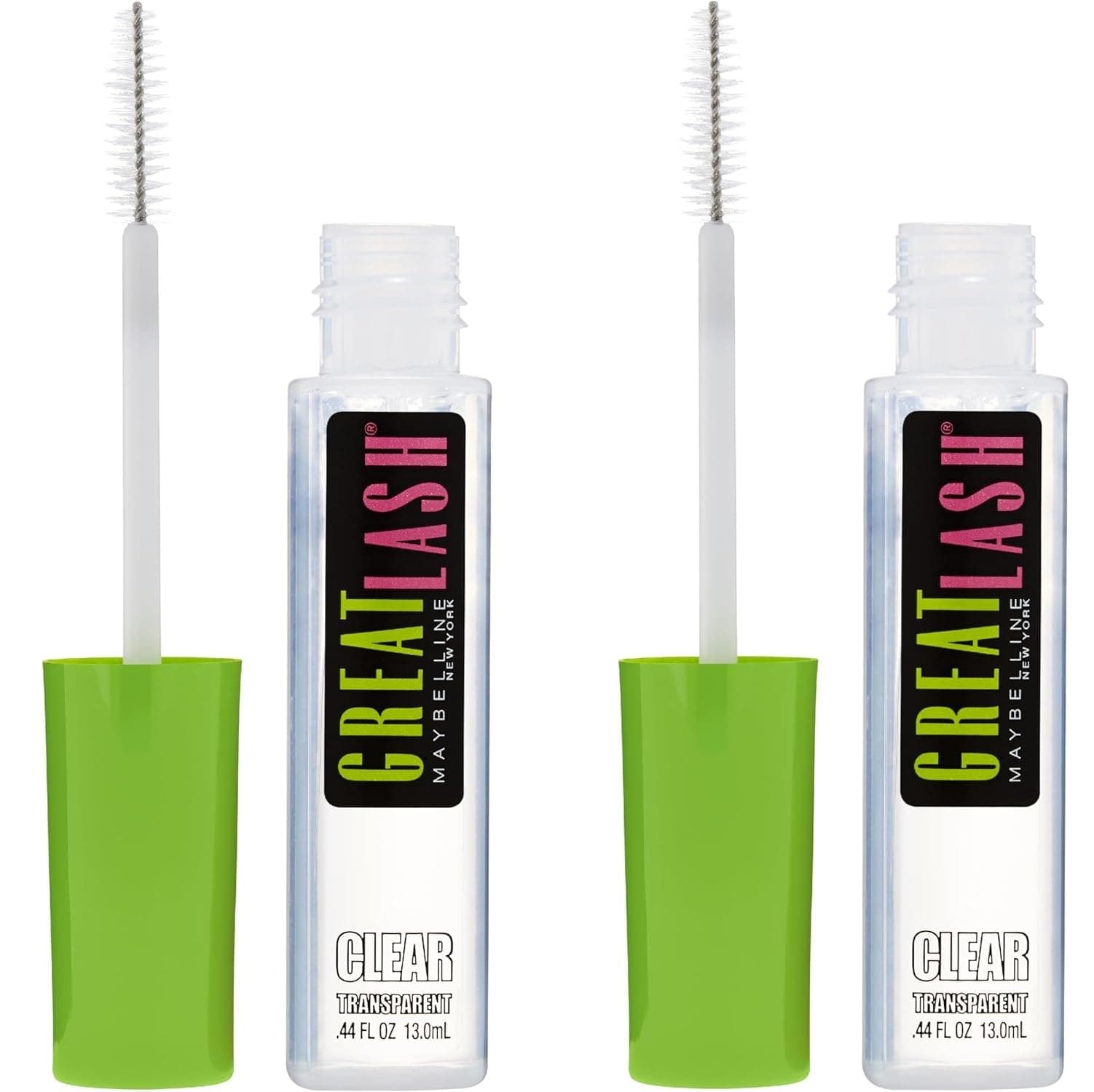 Great Lash Clear Mascara, Conditioning Formula for Lashes and Eyebrows for a Natural Eye Makeup Look, 2 Count
