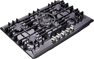 30 Inch Gas Cooktop, Built-in 5 Burners Stainless Steel Gas Stovetop LPG/NG Convertible Gas Stove Dual Fuel Gas Hob with Thermocouple Protection DM527-SA02B