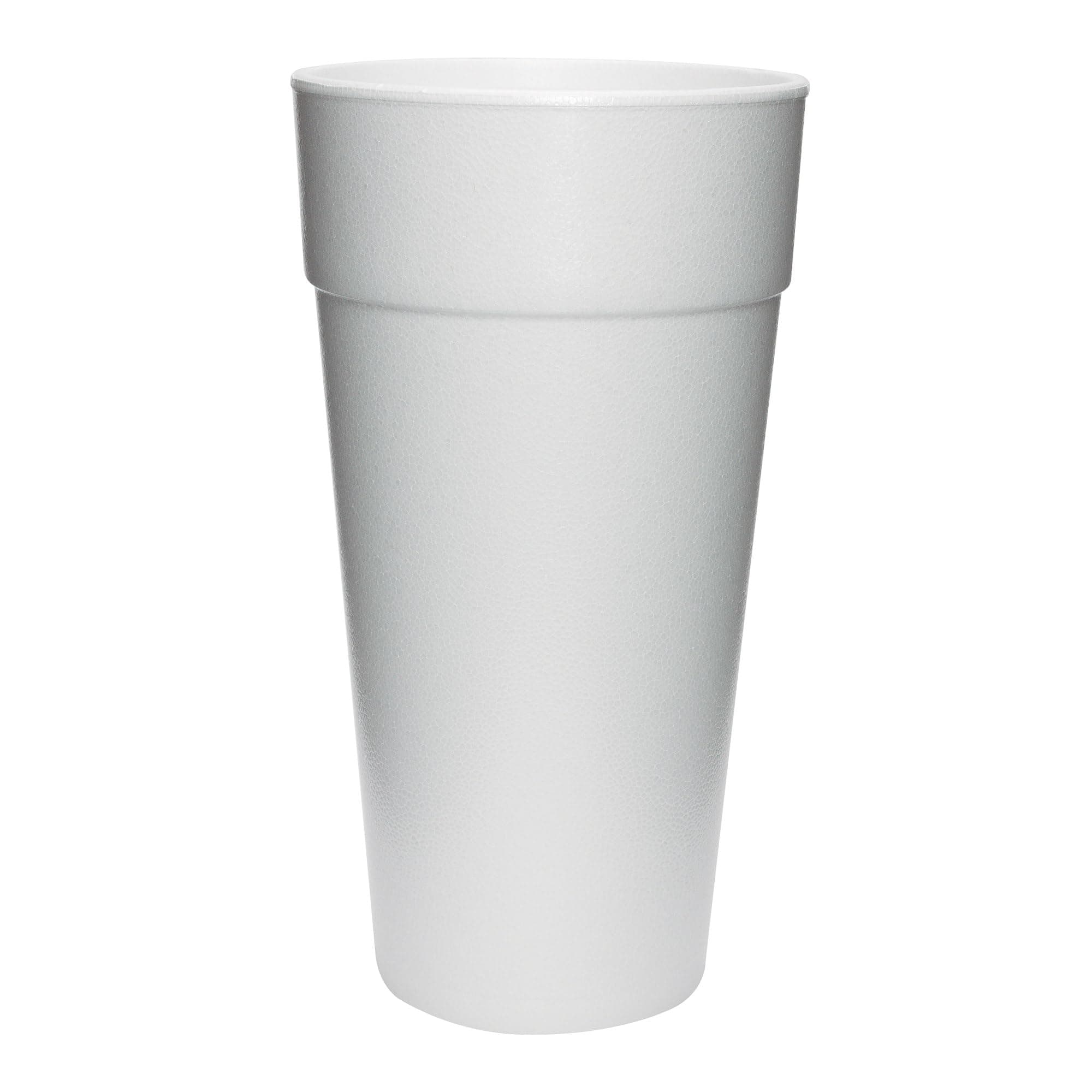 DART 24J16 Drink Foam Cups, Hot/Cold, 24oz, White, 25 Per Bag (Case of 20 Bags) (DCC24J16)