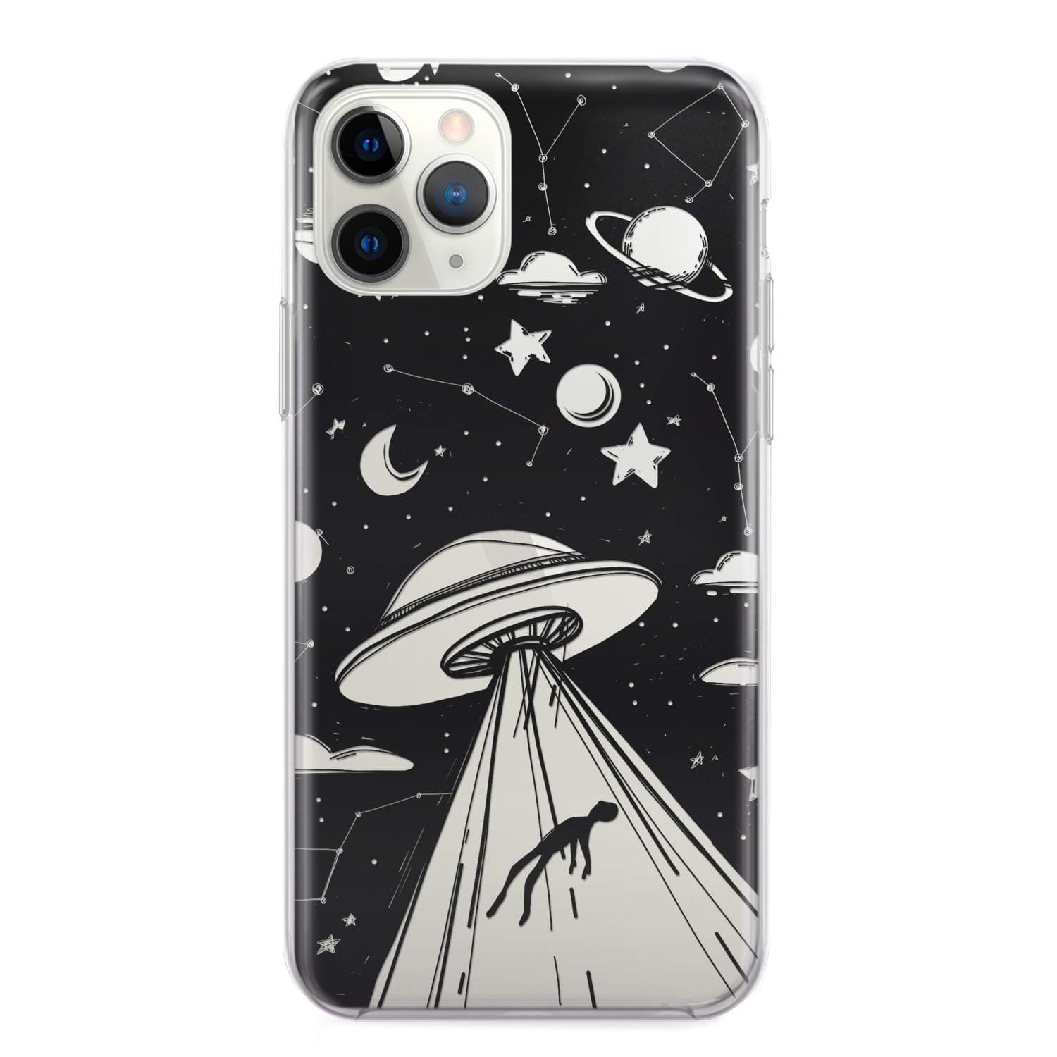 UFO Prone Case iPhone Xs 11 Pro Max X 7 8 6s 6 Plus Xr SE 2020 5se 5 5s 5c 4s 4 Cow I Want to Belive Poster Collection Gifts Silicone TPU Clear Cover