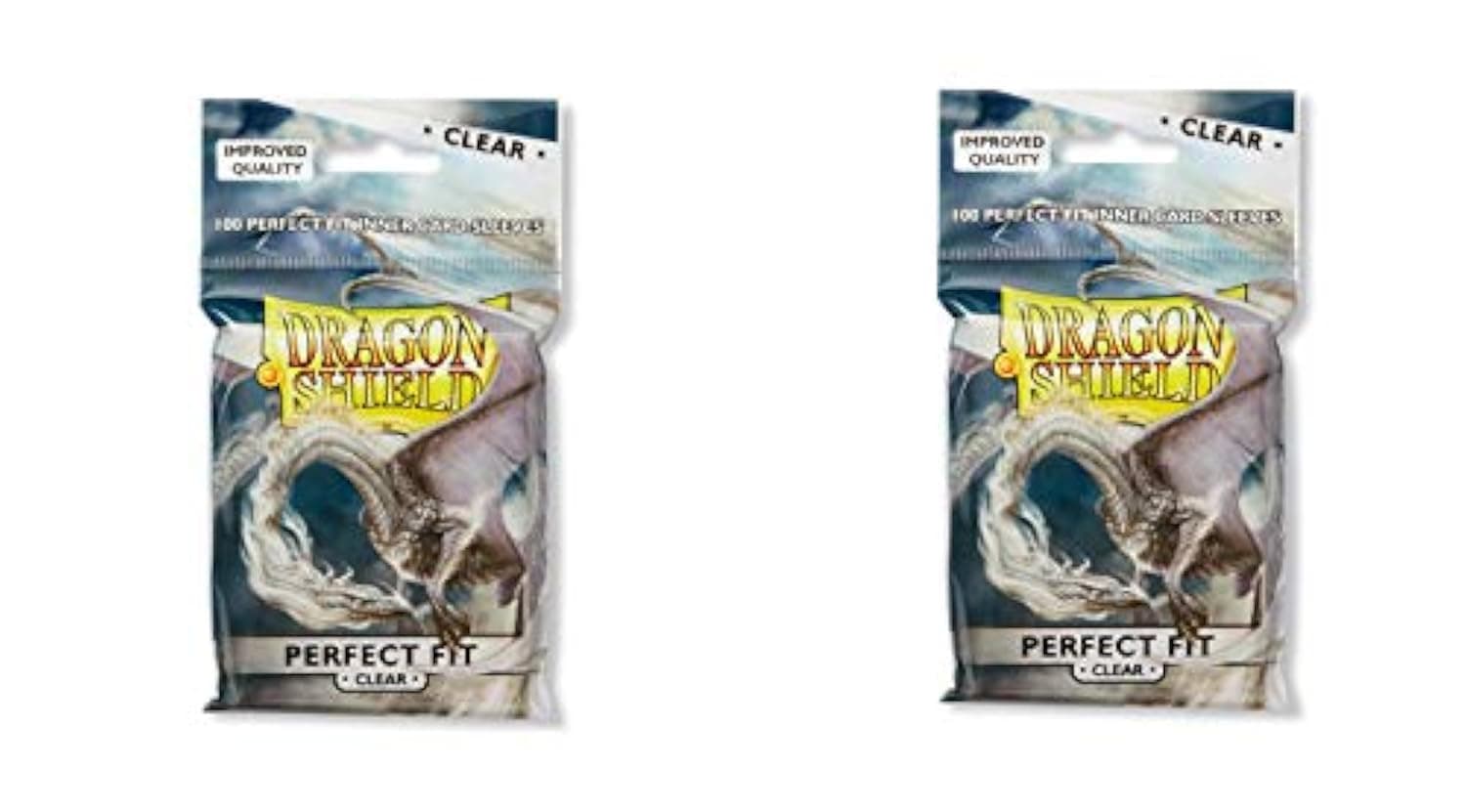 Dragon Shield 2 Packs Inner Sleeve Clear Standard Size 100 ct Card Sleeves Individual Pack