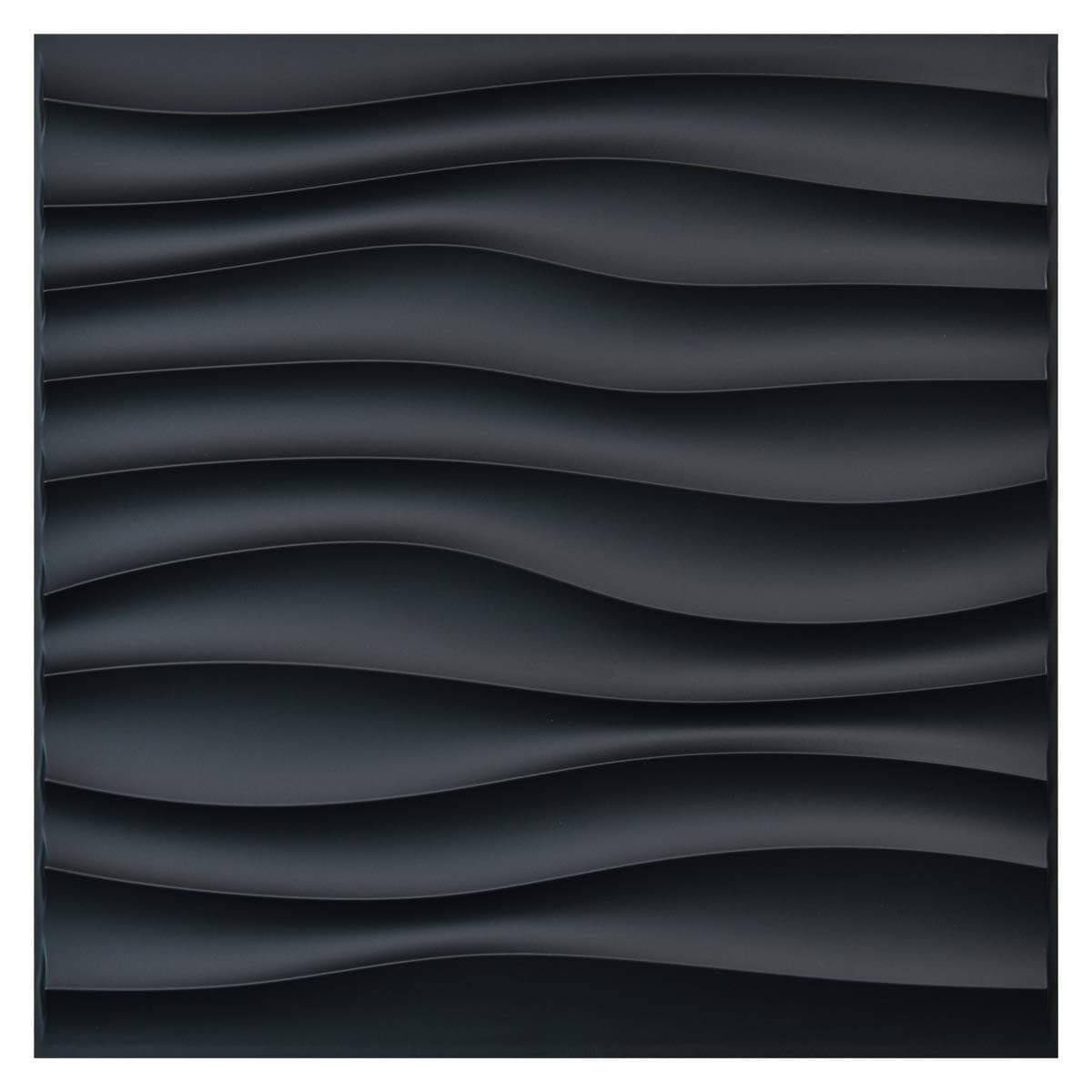 Art3d PVC 3D Wall Panels, 3D Textured Wall Decor Panels for DIY, Living Room, Bedroom, 50x50 CM, 12 PCS, Black