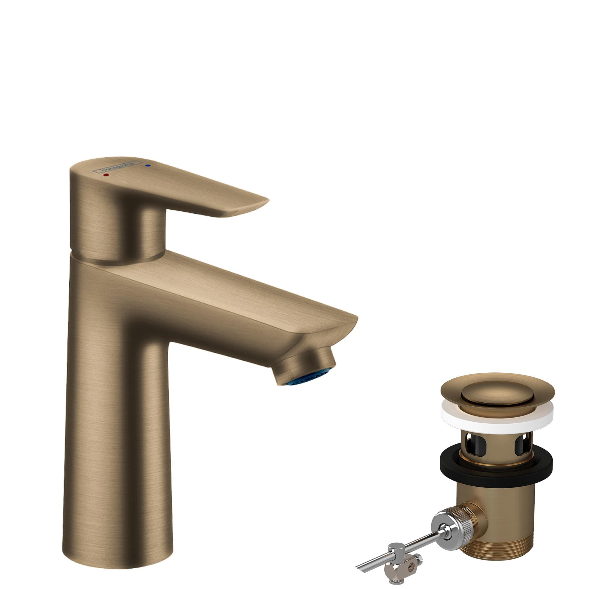 Talis E Single Lever Basin Mixer 110 With Pop-Up Waste, Brushed Bronze, 71710140