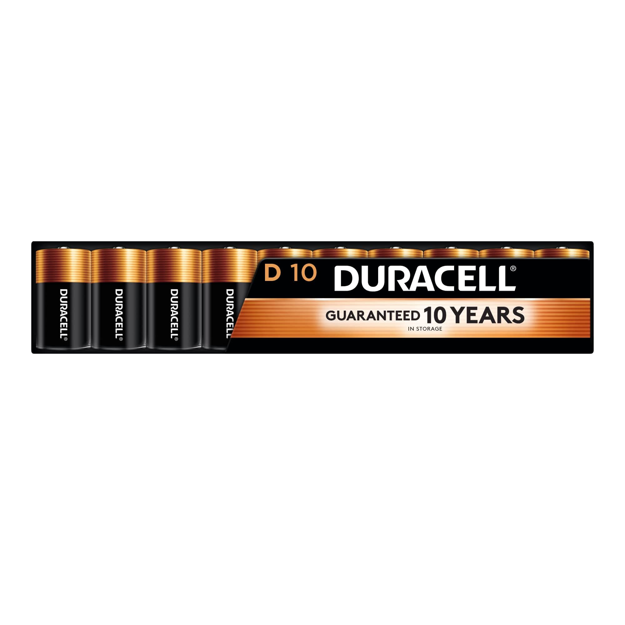 Coppertop D Batteries, 10 Count Pack, D Battery with Long-lasting Power, All-Purpose Alkaline D Battery for Household and Office Devices