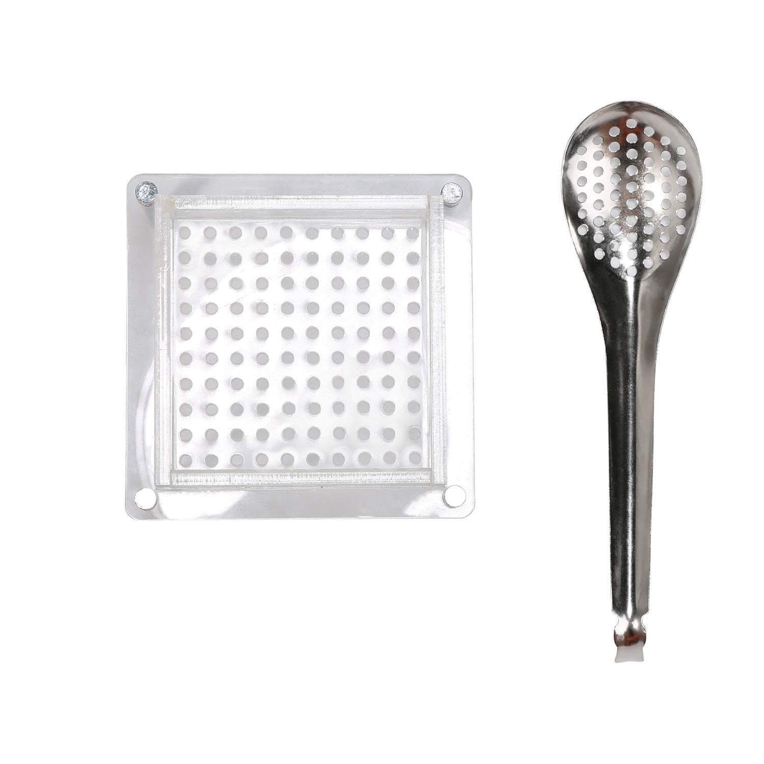 DUEBEL Caviar Maker Kit, 100 Holes Roe Sauce Maker Molecular Ggastronomy Kit Popping Boba Cuisine Spherification Kit Caviar Maker Box Spherification Spoon