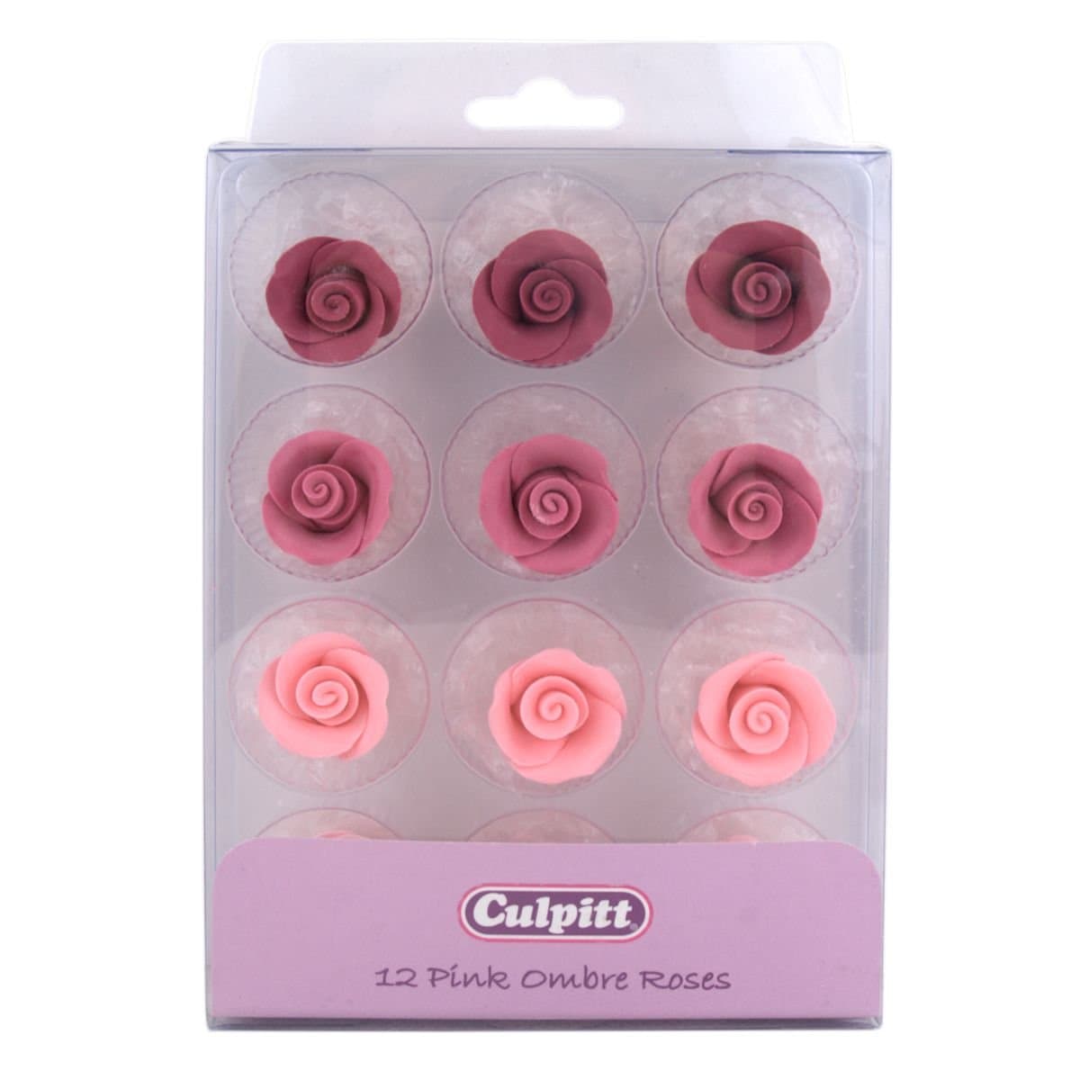 Pink Ombre Sugar Roses- 12 pack