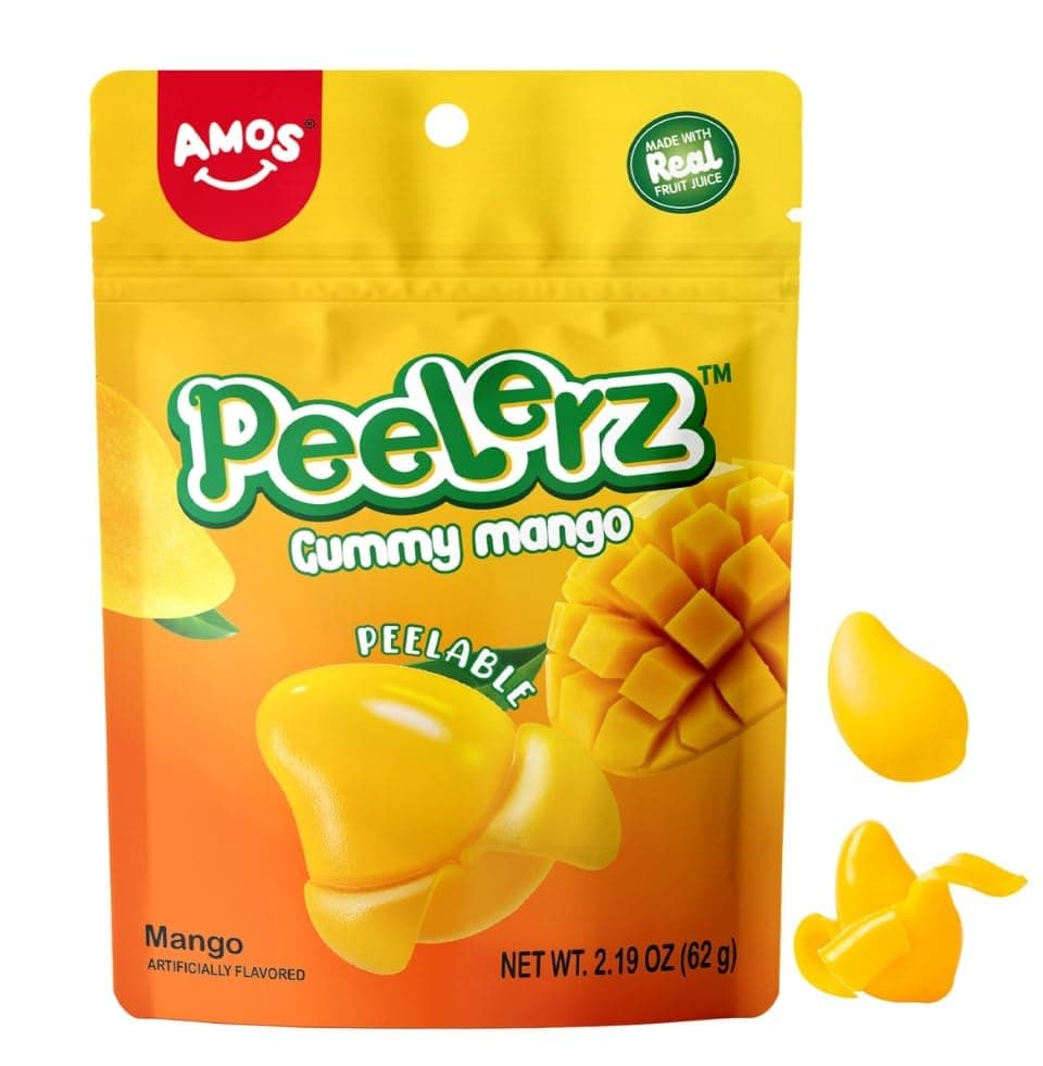 Gummy 4D Fruit Filled Candy Fruit Snacks Pineapple Flavor Soft and Chewy Gluten Free (Mango)