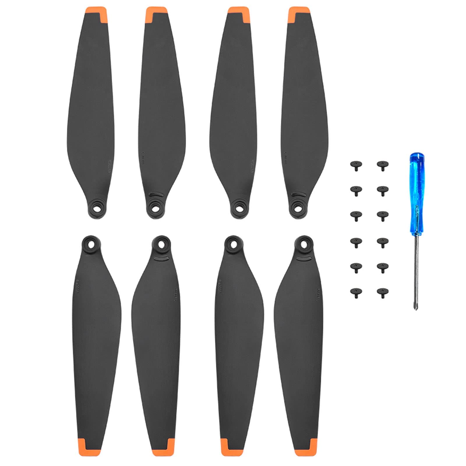 8pcs Propellers for DJI Mini 3 Pro, Replaceable Propellers for Drones, Low Noise Wing Blade Propeller Blade with Screwdriver and 12 Screws, Drone Accessories for DJI Mini 3 Pro (Black Orange)
