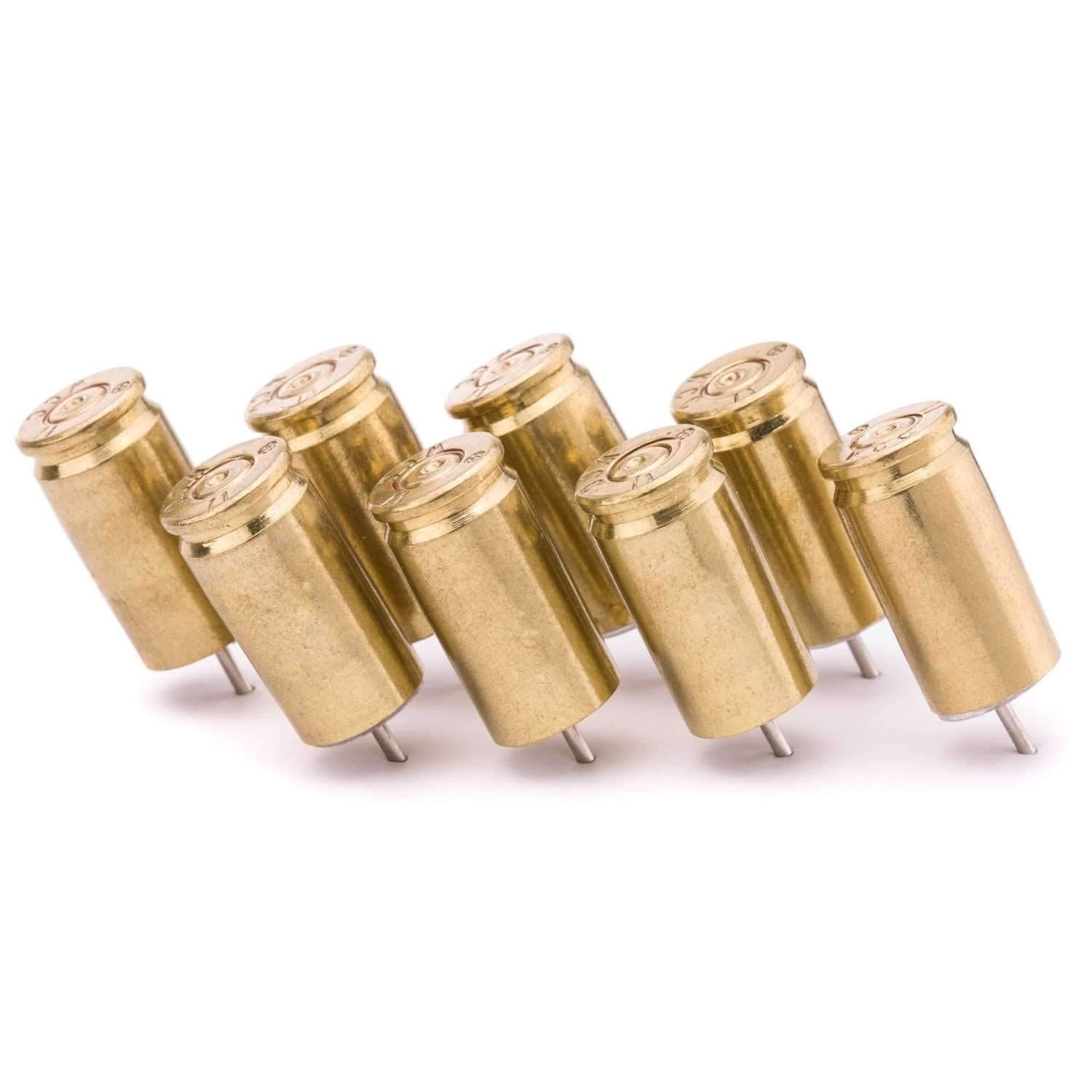 9MM Push PINS | Once-Fired Bullet Shaped Rounds | Set of 8 (Brass) from LUCKY SHOT