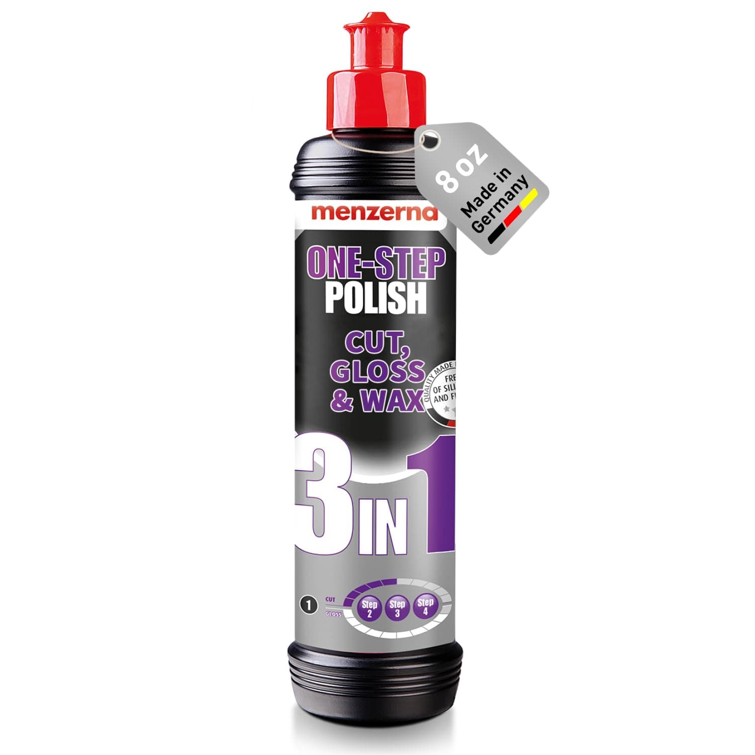 One-Step Polish 3in1 I Medium Cut Polish with High Gloss Finish & Seal in One I Buffing & Polishing Compound for Car Maintenance I Swirls, Holograms & Scratches I Car Body Repair I 8 fl oz.