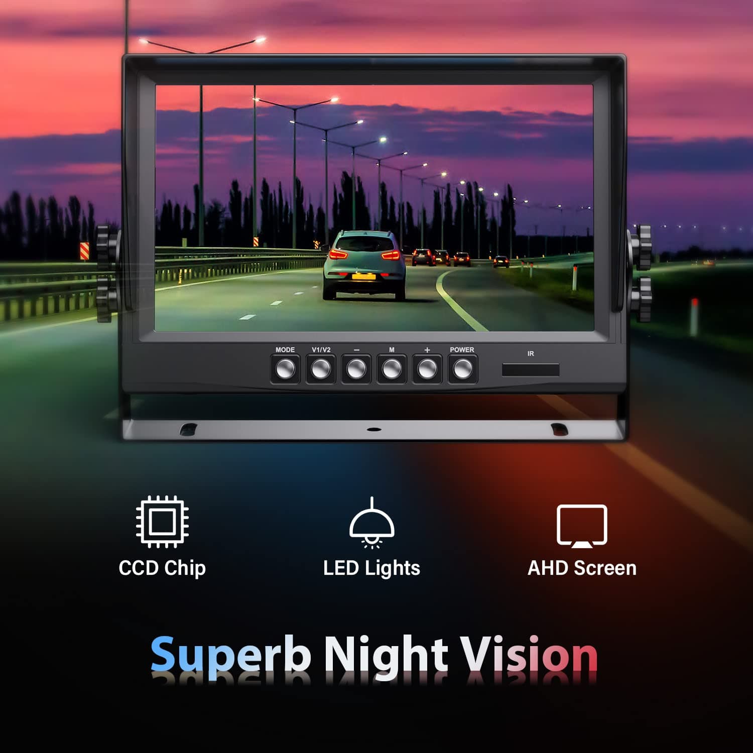 eRapta 1080P Wired Backup Camera System Kit,9" HD DVR Monitor with IP69 Waterproof Reverse/Side View Camera for RV Truck/Semi Box Truck/Trailer A9