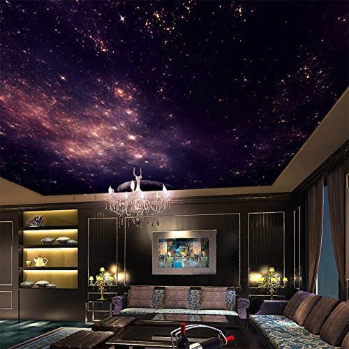 Wallpaper Experten Custom Murals 3D Star Nebula Night Sky Wall Painting Ceiling Smallpox Wallpaper Bedroom Tv Background Galaxy Theme Wallpaper 200cmX140cm(78.7 by 55.1 in)
