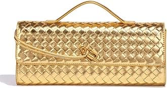 Women's Handmade Woven Evening Bag Leather Shoulder Clutch Handbag Fashion Crossbody Purse