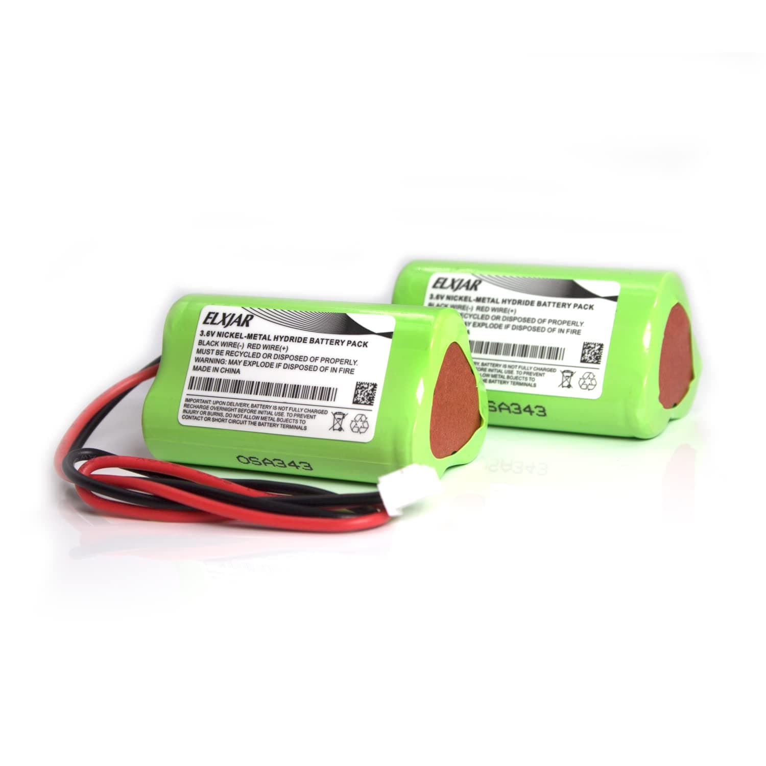 (2-Pack) 3.6V 1800mAh AA Ni-MH Battery Replacement for Craftsman 73904 Flashlight Emergency Exit Light Unitech AA1800mAh OSI OSA-343 KTK KIK AA1400mAh