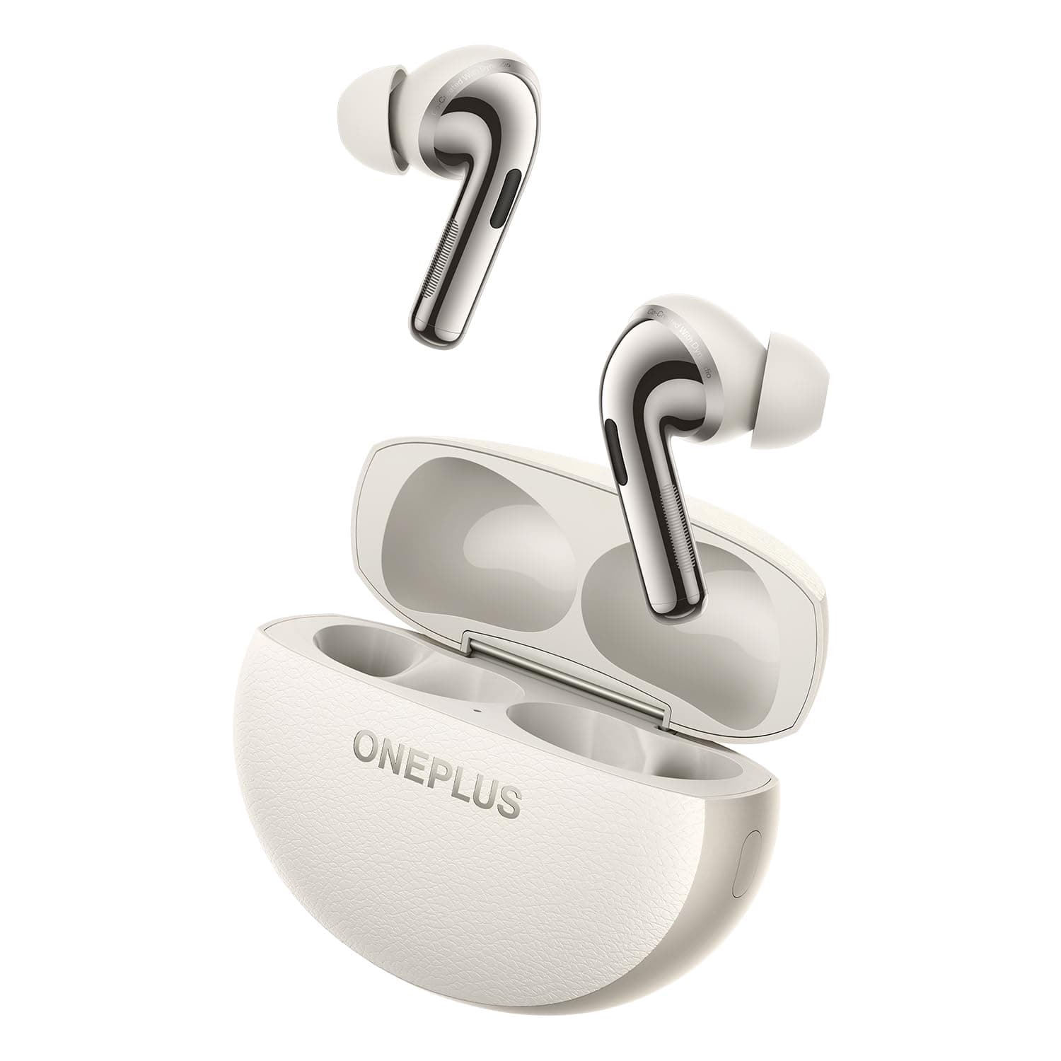 OnePlus Buds Pro 3 Bluetooth TWS in-Ear Buds - Dual Drivers, Dual DACs, Dynaudio EQs, Up to 50dB Adaptive Noise Cancellation, Up to 43Hrs Battery - Lunar Radiance