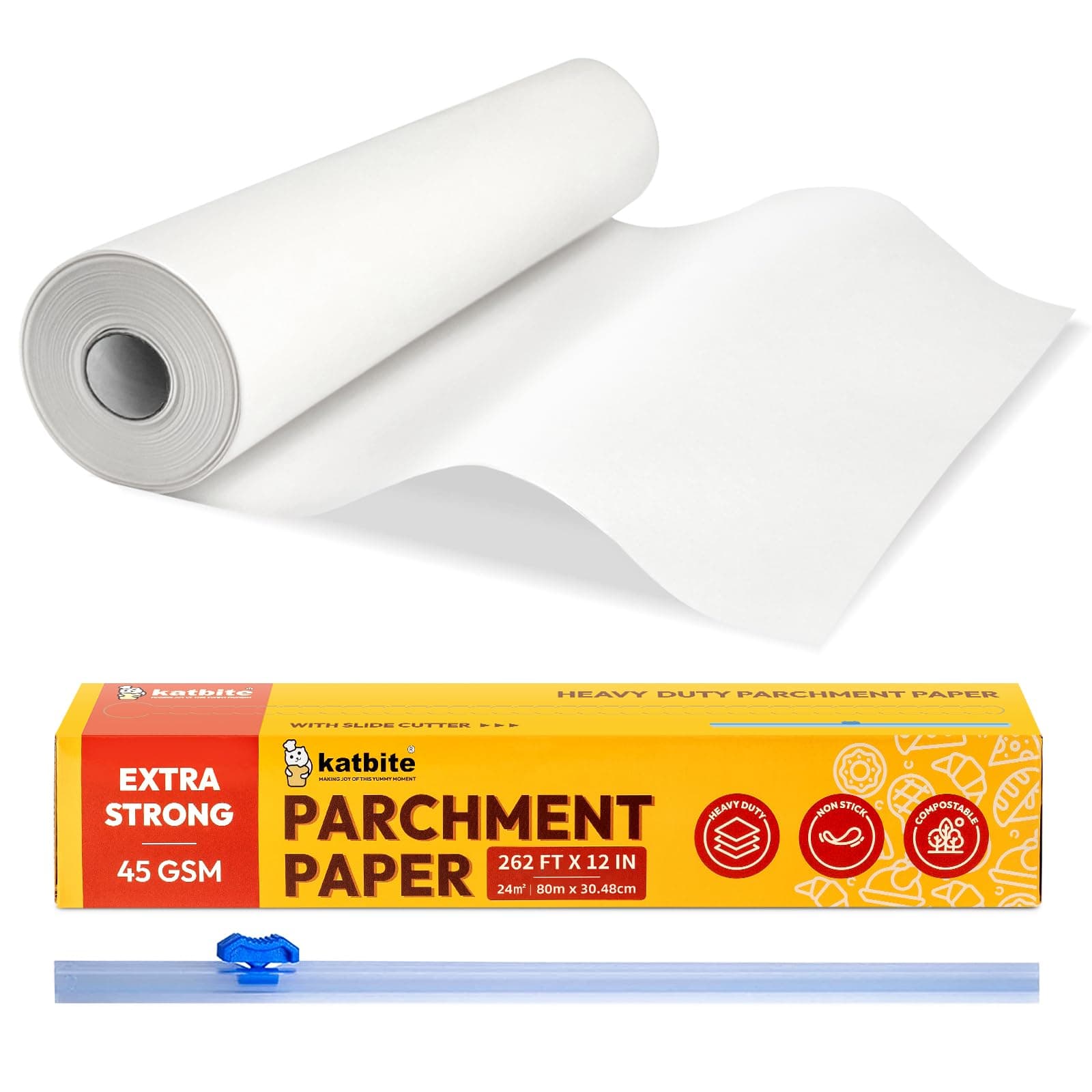 Katbite parchment paper roll (White, 12 in x 164ft)