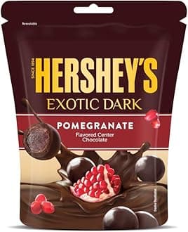 HERSHEY'S Exotic Dark Pomegranate Flavor | Dark Cocoa Rich Chocolates 33.3g - Pack of 8
