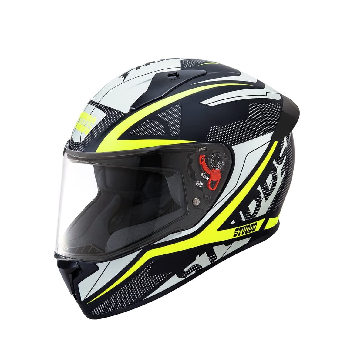 Studds Thunder Full Face Helmet D4 with Clear Visor (Matt Black N5, L)