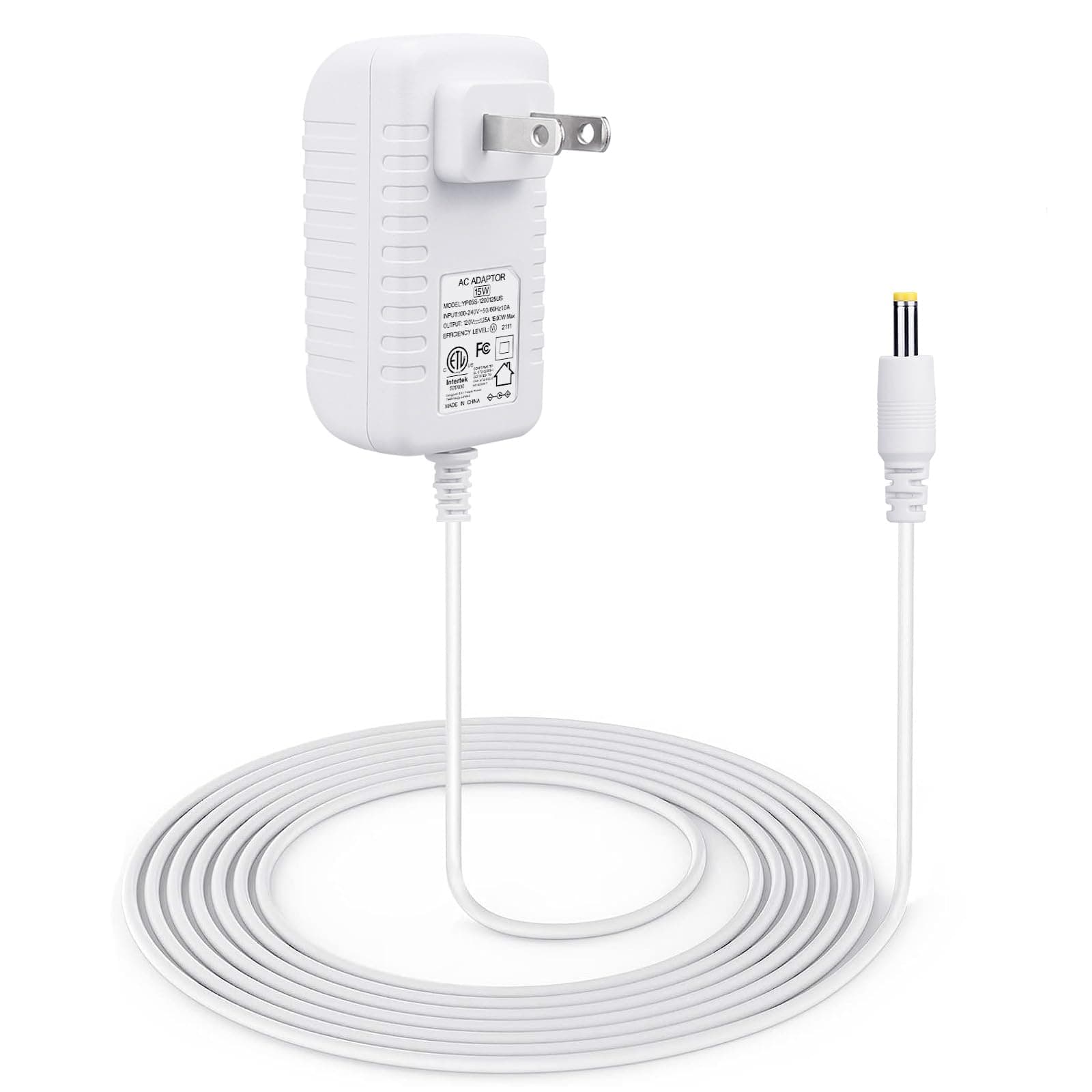 weishan 15W Power Cord Adapter Replacement for Echo Pop, Dot 5th Gen, 4th Gen, 3rd Gen, Kids Edition, TV Cube Smart Speakers - White Wall Charger Plug Long Cable, 5ft
